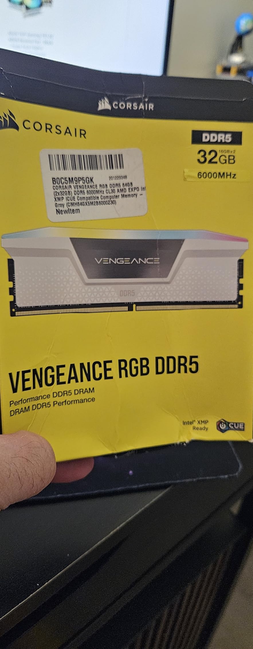 CORSAIR VENGEANCE RGB DDR5 64GB (2x32GB) DDR5 6000MHz CL30 AMD EXPO Intel XMP iCUE Compatible Computer Memory - Gray (CMH64GX5M2B6000Z30) customer photo 2
