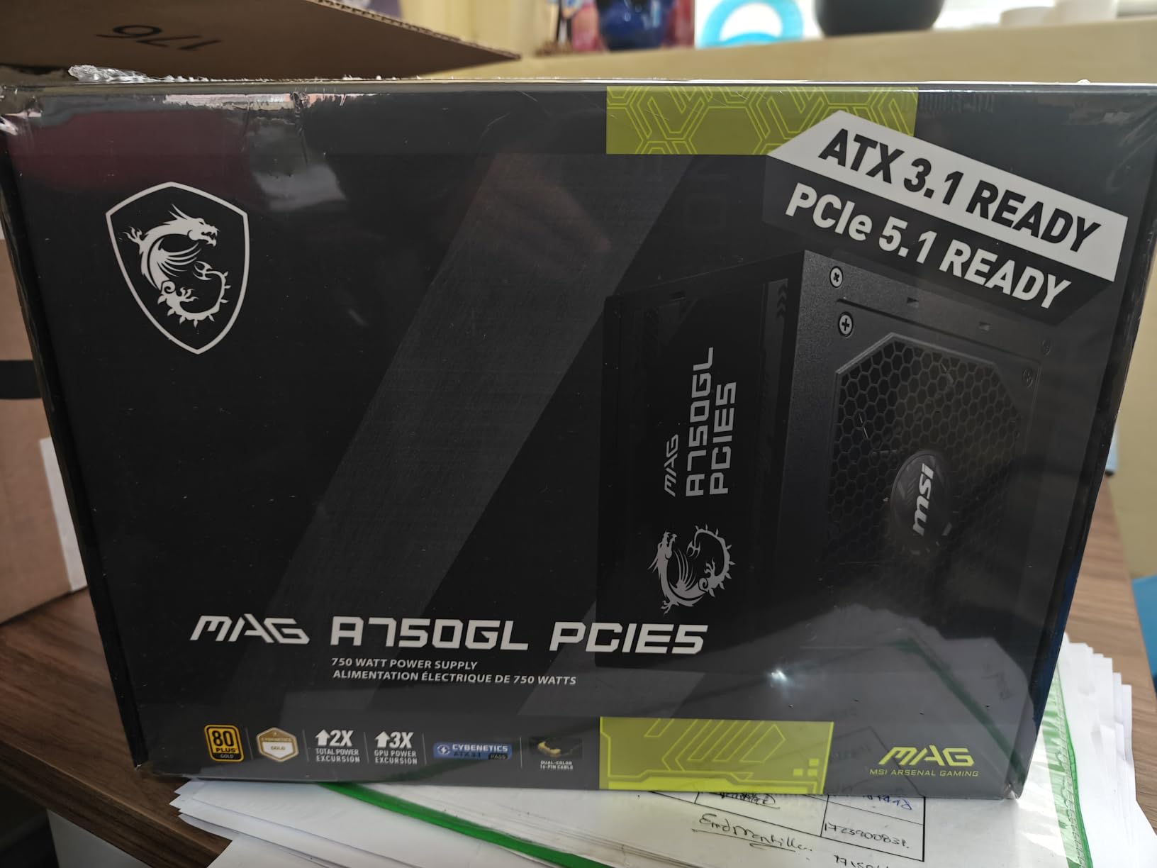 MSI MAG A850GL PCIE5, Fully Modular Compact Gaming 850W Power Supply, 80+ Gold, ATX 3.1 & PCIe 5.1 Ready, Native Dual-Color 12V-2x6 Cable, 10 Year Warranty customer photo 1