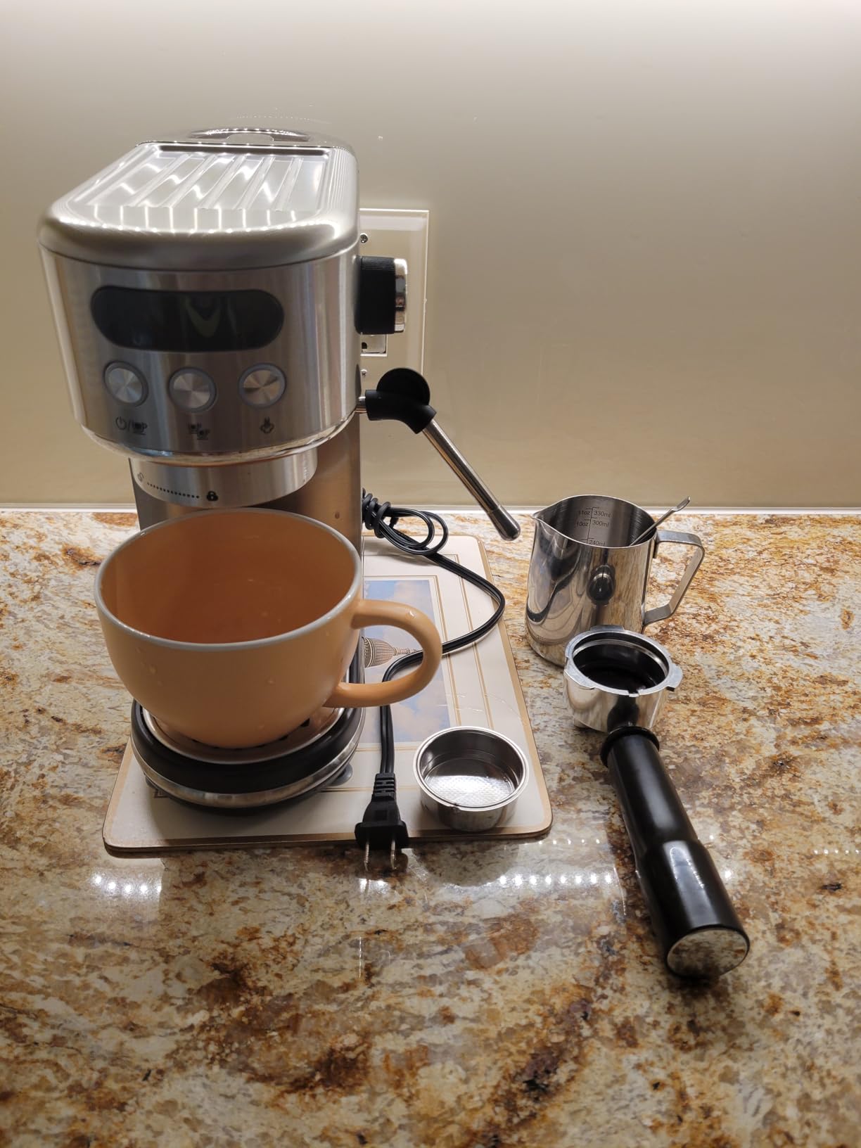 Neretva 20 Bar Espresso Machine Super Compact Espresso Coffee Machine | Professional Stainless Steel Espresso Maker with LED Display and Powerful Steam for Home Baristas to Make Latte, Cappuccino customer photo 1