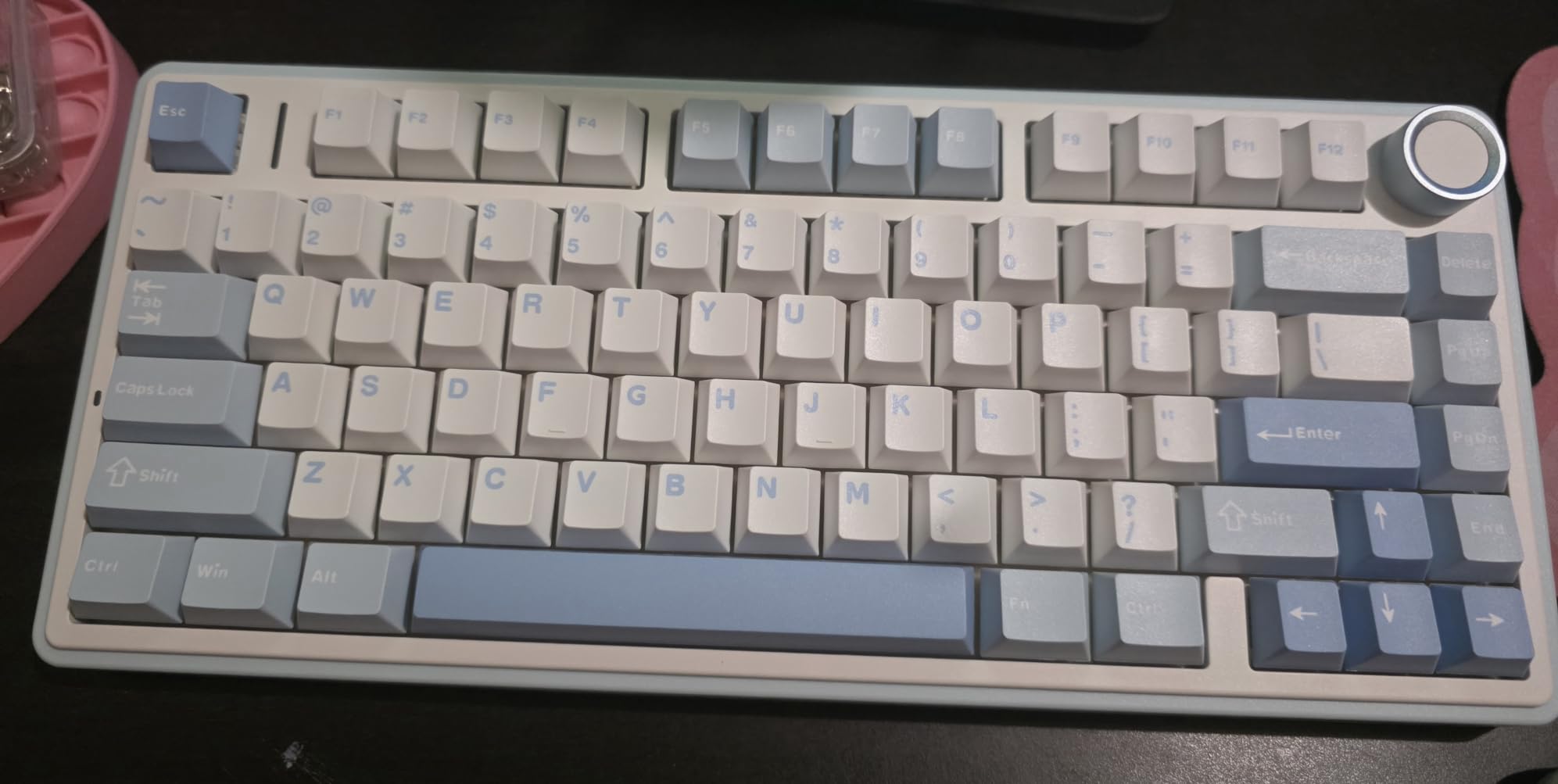EPOMAKER x Aula F75 Gasket Mechanical Keyboard, 75% Wireless Hot Swappable Gaming Keyboard with Five-Layer Padding&Knob, BT/2.4GHz/USB-C, RGB (Light Blue, LEOBOG Reaper Switch) customer photo 1