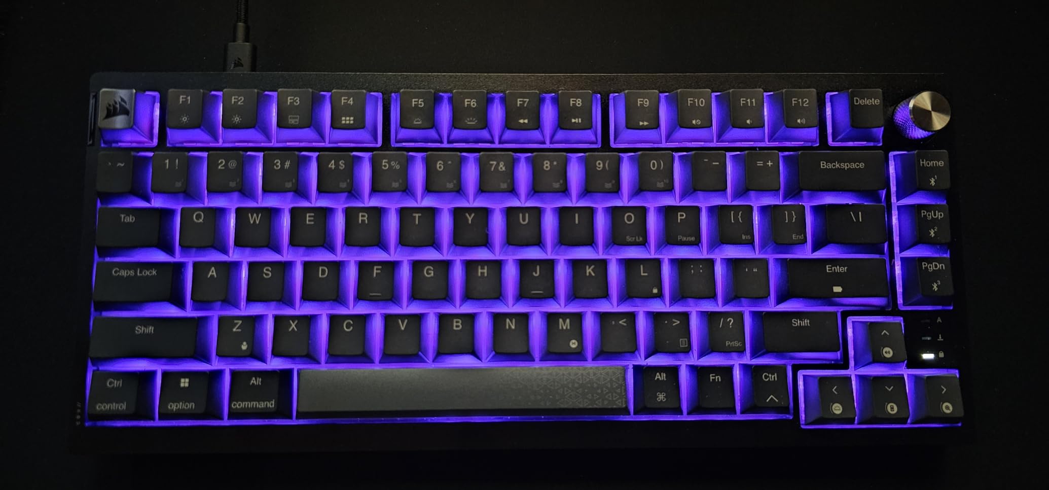 Corsair K65 Plus Wireless 75% RGB Mechanical Gaming Keyboard - Pre-Lubricated MLX Red Linear Switches - PBT Dye-Sub Keycaps - PC, Mac, PS5, PS4, Xbox, iPad - QWERTY NA - Black/Gray customer photo 2