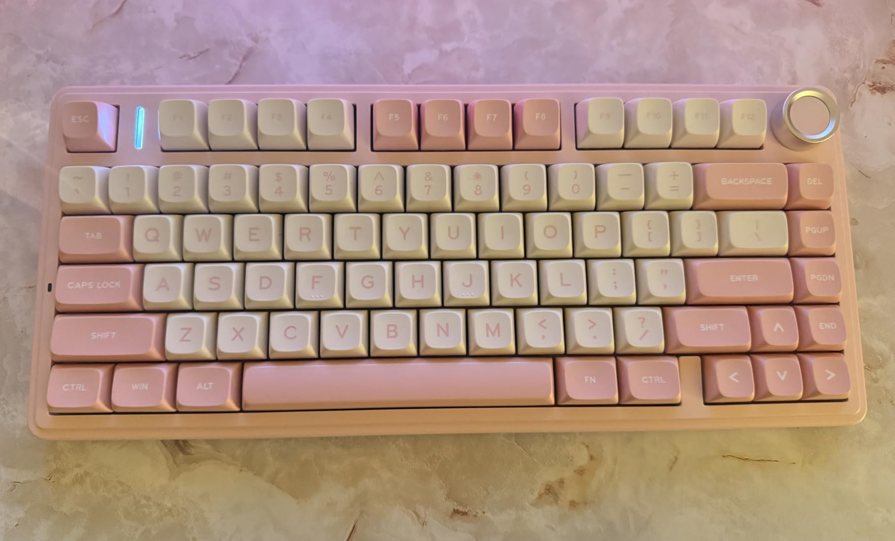 AULA F75 75% Wireless Mechanical Keyboard, Hot Swappable Creamy Keyboard, Pre-lubed Reaper Switches, 2.4GHz/Type-C/BT5.0, RGB Backlit Gaming Keyboards(White & Blue) customer photo 1