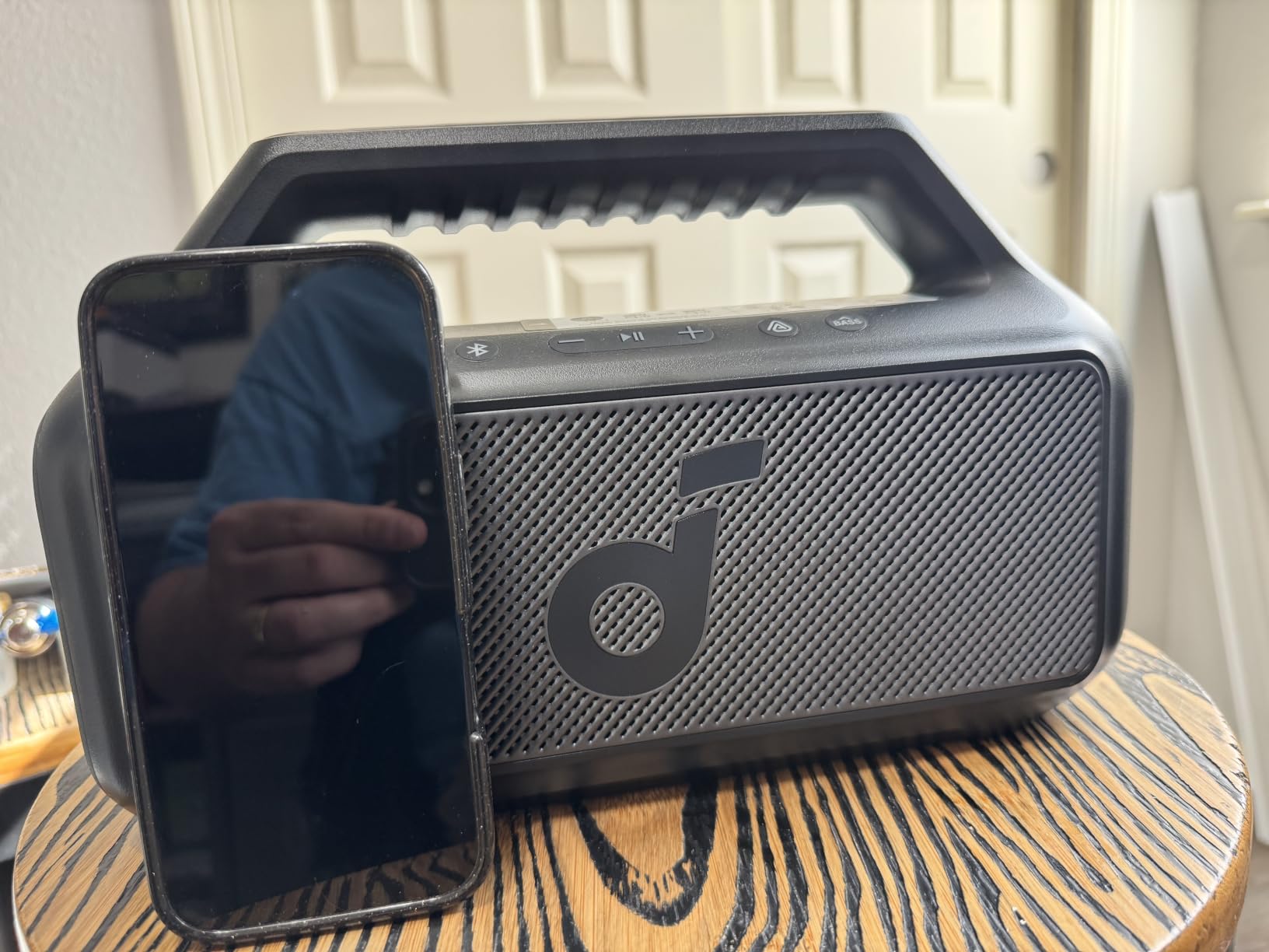 Soundcore Boom 2 by Anker, 80W Outdoor Bluetooth Speaker, 24H Playtime, IPX7 Waterproof, BassUp 2.0, Floatable, RGB lights, USB-C, Custom EQ via soundcore App, Portable for Camping and Beach customer photo 2