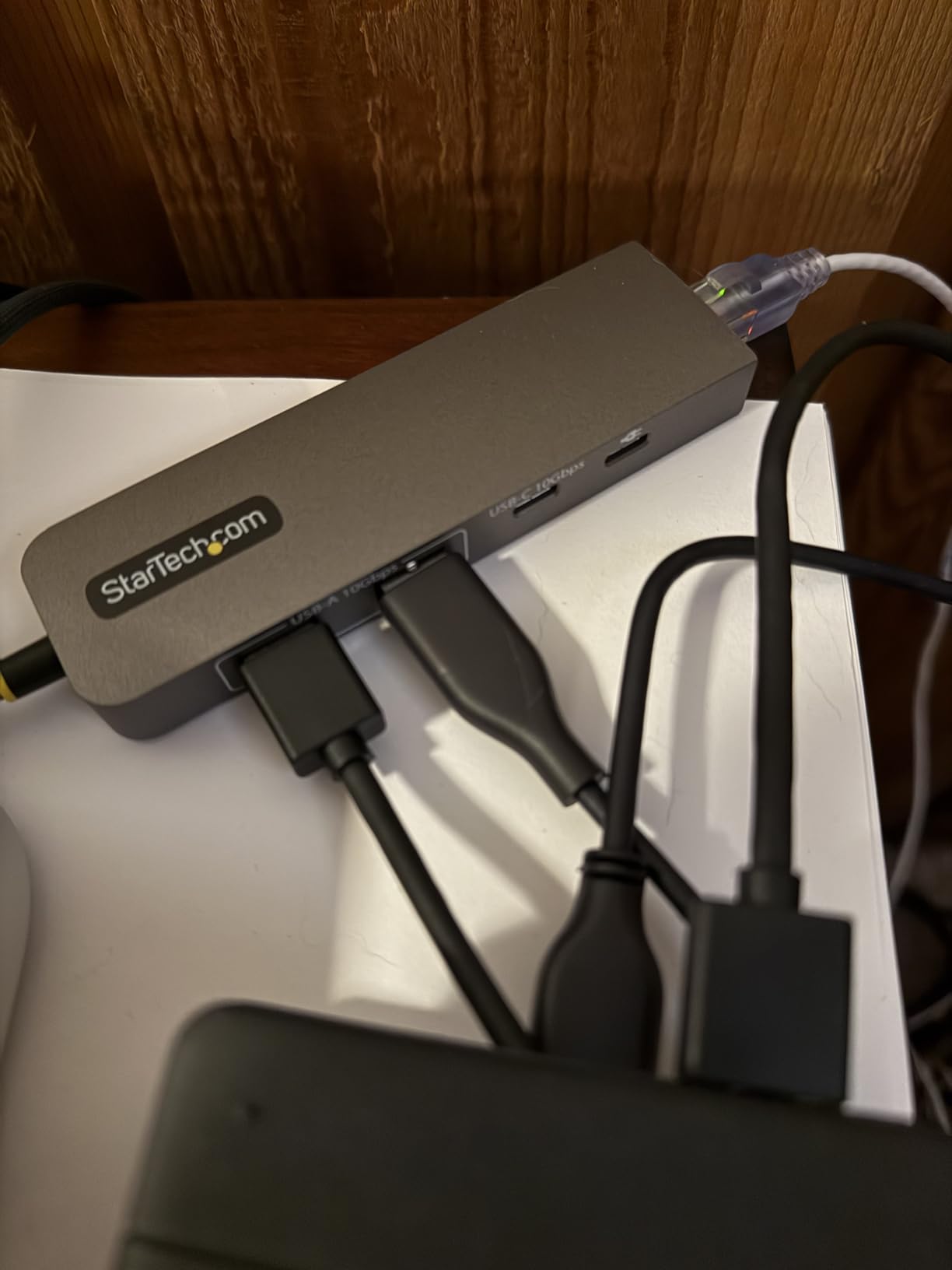 StarTech 3-Port USB-C Hub, 10Gbps, with 2.5GbE and 100W PD Pass-Through | 2.5Gbps Ethernet, Attached 1ft 30cm TPE cable, Portable, Wake-on-LAN RJ45, MAC address cloning, For MacBook iPad customer photo 1