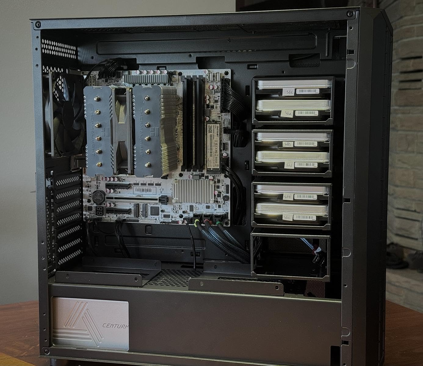 DARKROCK Classico Storage Master ATX NAS Computer Case Mid Tower with 4x120mm Fans, USB 3.0 Ready 10 x3.5'' HDD+3 x2.5'' SDD 360mm Supported on Top & Front Radiator GPU Vertically Mounting Black customer photo 2