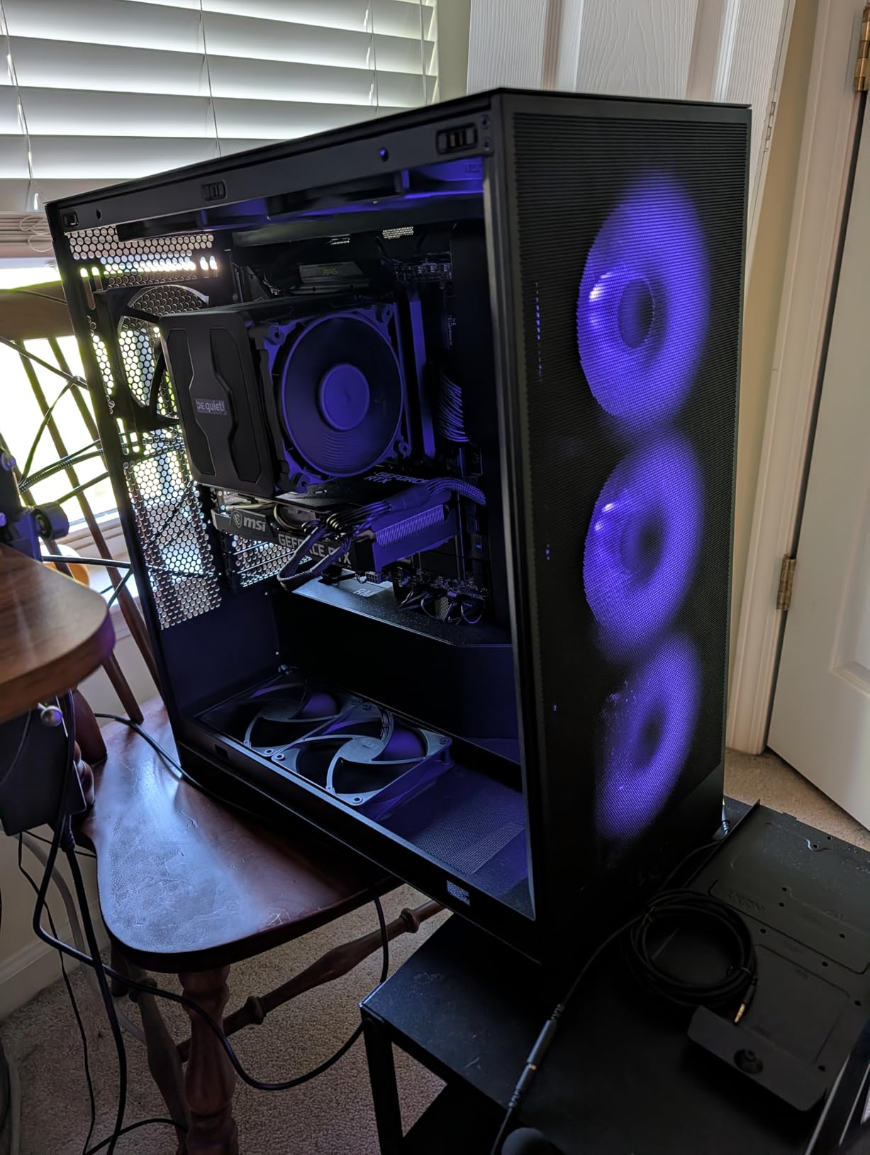 NZXT H7 Flow - Mid-Tower ATX Airflow PC Case - Black | Airflow-first ATX mid-tower. Bottom-mount fans for direct GPU cooling, 420mm front radiator support, clean cable routing. customer photo 1