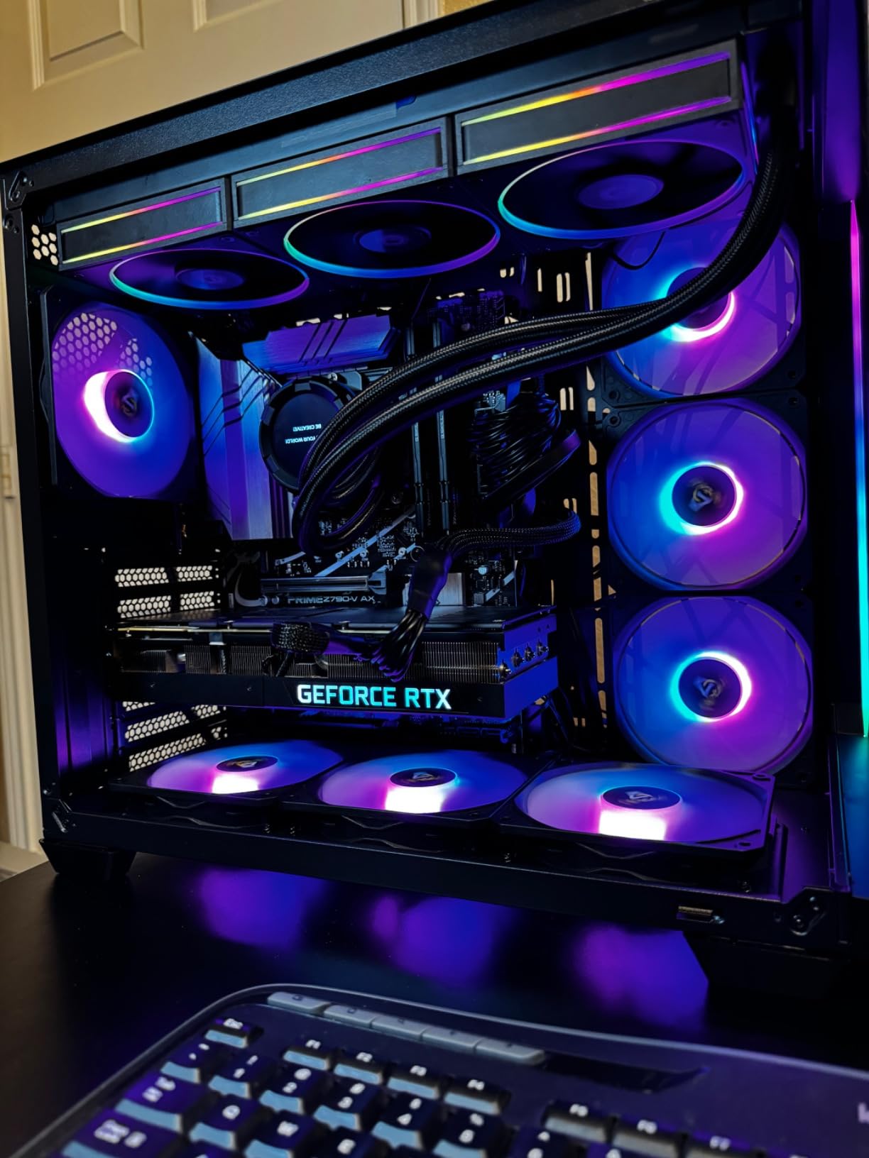 Antec C5 ARGB Mid-Tower ATX PC Case, 7 ARGB PWM Fans Included, 270 Degree Seamless Tempered Glass, Dual-Chamber, Back-Connect Motherboard, 360mm Radiator Support customer photo 1