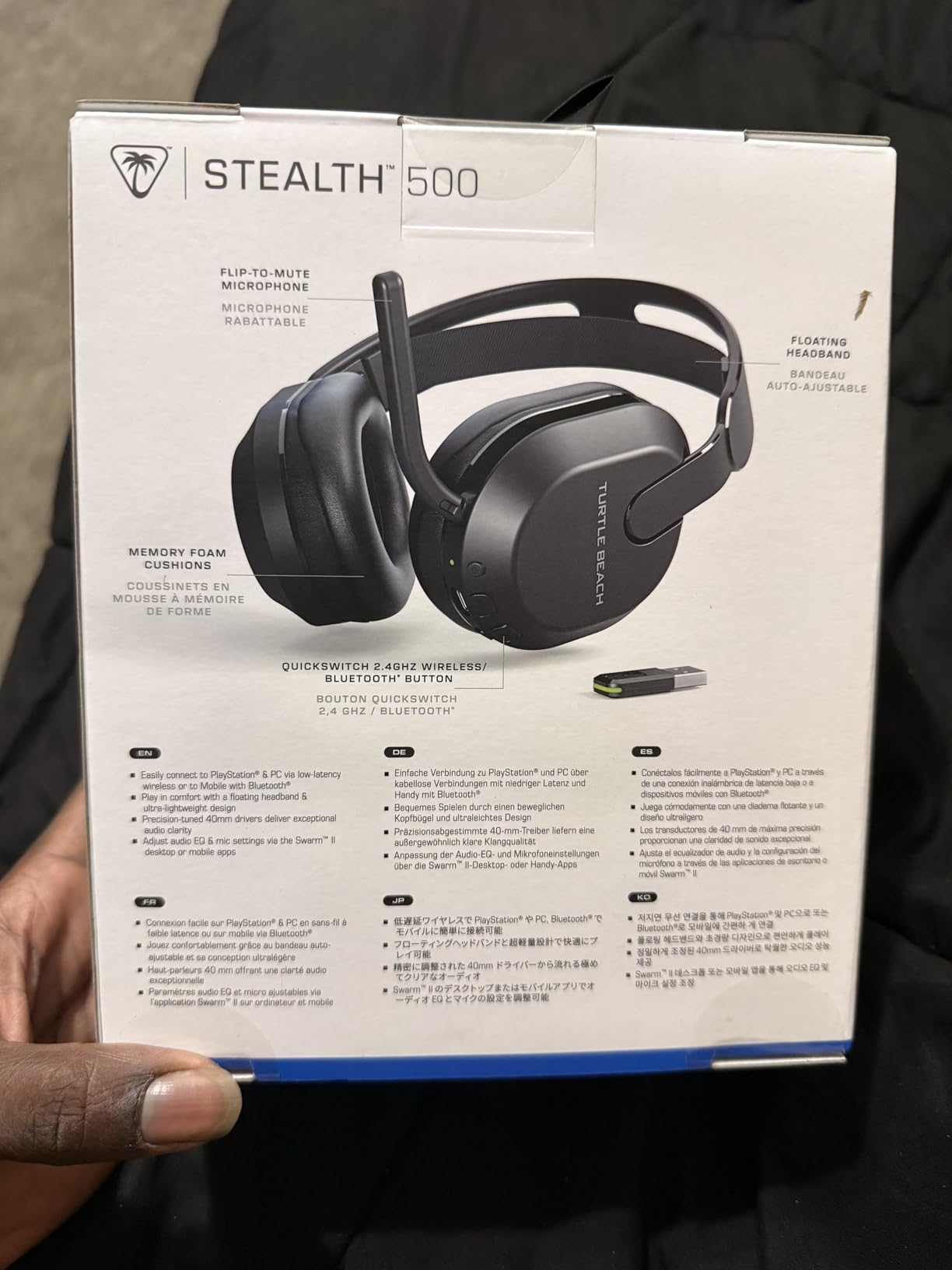Turtle Beach Stealth 500 Wireless Amplified Gaming Headset for PS5, PS4, PC, & Mobile - 40-Hr Battery, Bluetooth, Memory Foam Cushions, Flip-to-Mute Mic, EQ Presets, Companion App - Black customer photo 1