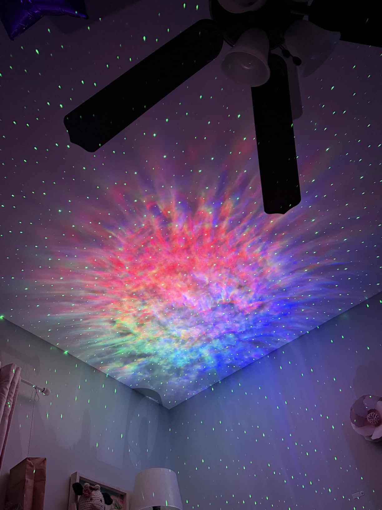 Rossetta Dual Lens Galaxy Star Projector, Aurora Night Light for Bedroom | 58 Light Effects, White Noise, Bluetooth Speaker, Music Sync, Remote Control, Timer, Room Decor Gift for Kids Adults Teens customer photo 1