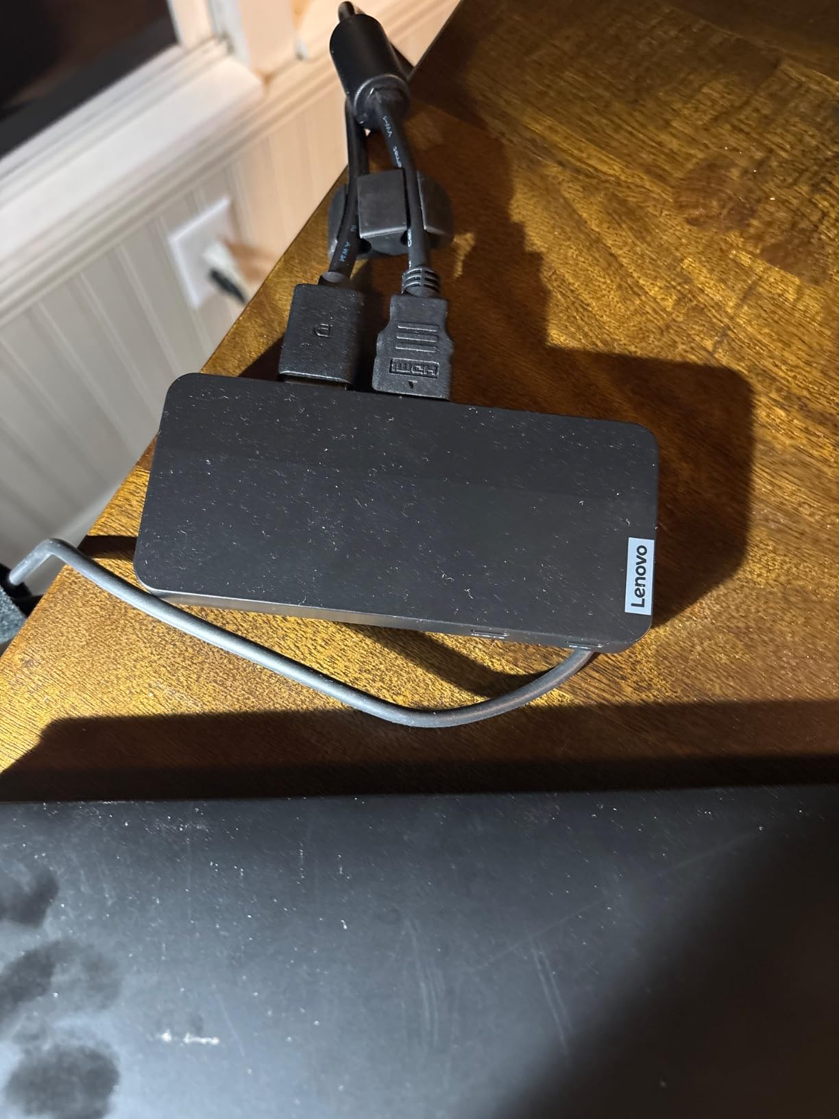 Lenovo USB-C Dual Display Travel Dock - 7 Ports, Integrated Cable, Universal Compatibility, Two displays at 4K - Black customer photo 2