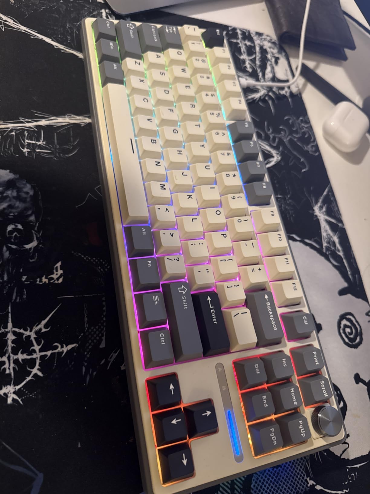 RK ROYAL KLUDGE R87 Pro Wired Mechanical Keyboard with Hot Swappable Knob 75% RGB Backlit Gaming Keyboard 88 Keys TKL Gasket Mounted with QMK/VIA and Linear Creamy Switch customer photo 2