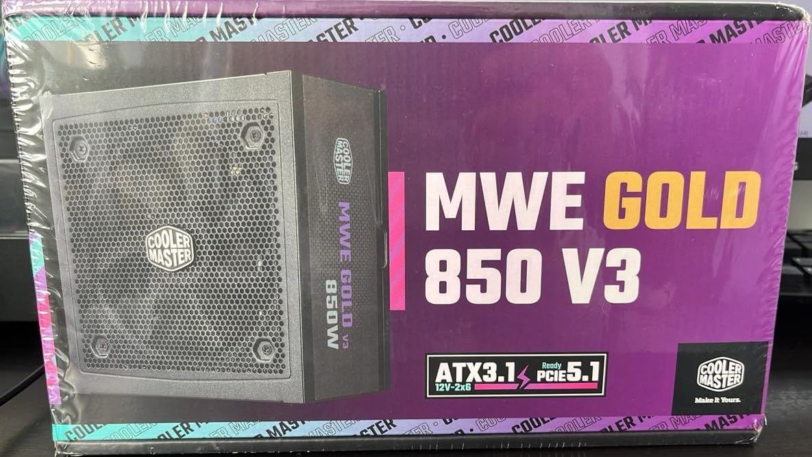 Cooler Master MWE Gold 850 V3 Power Supply - PCIe 5.1 Ready - Cybenetics Platinum & Noise A - 80 PLUS Gold - 850W - ATX 3.1 - 12V-2x6 Cable - Zero-RPM Silent Mode - Fully Modular customer photo 1