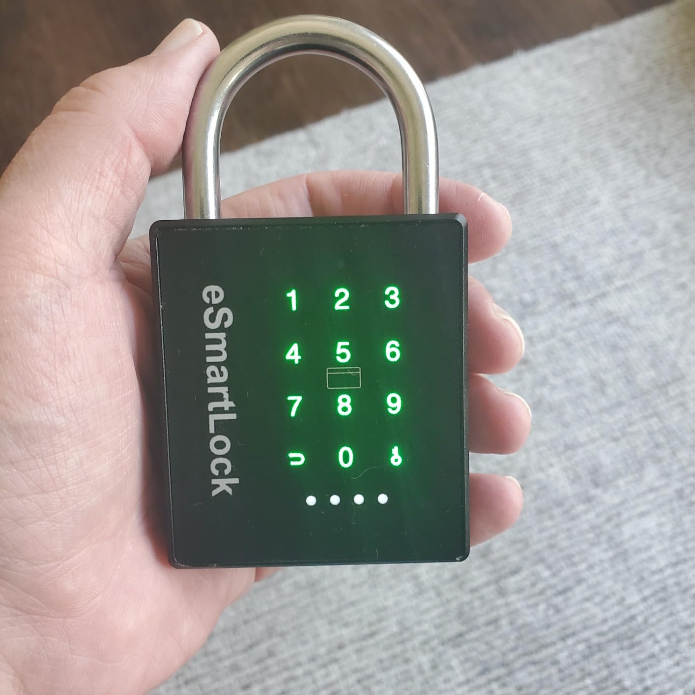 Pothunder Heavy Duty Smart Padlock, Gate Lock Padlock with Key Code and RFID, Outdoor Weatherproof Biometric Digital Lock for Gate, Sheds, Fence, Garage, Locker, Storage Unit customer photo 2