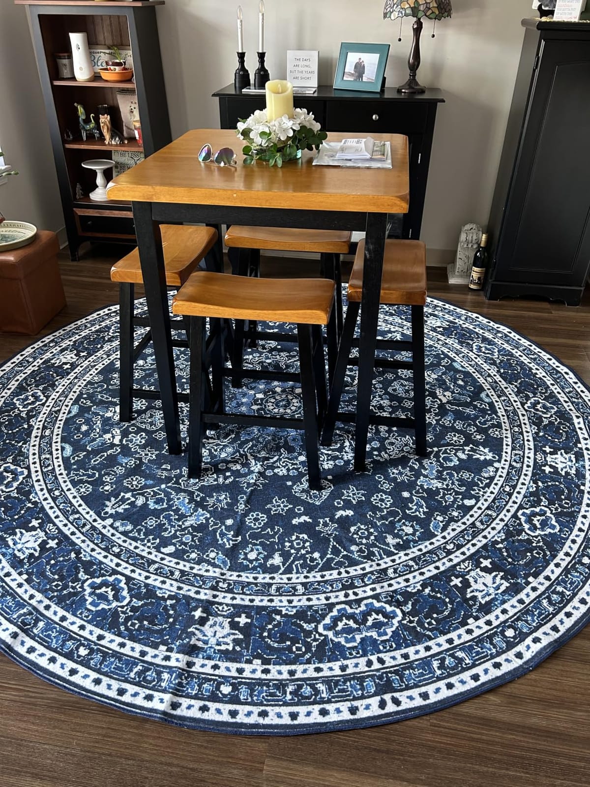 Lessymo 8 x 10 Area Rugs for Living Room, Machine Washable Rug Grey White | Soft Faux Wool; Boho Floral Medallion Vintage Carpets; Low Pile for Bedroom Dining Room; Non-Slip Backing; Kids Pet Friendly customer photo 2