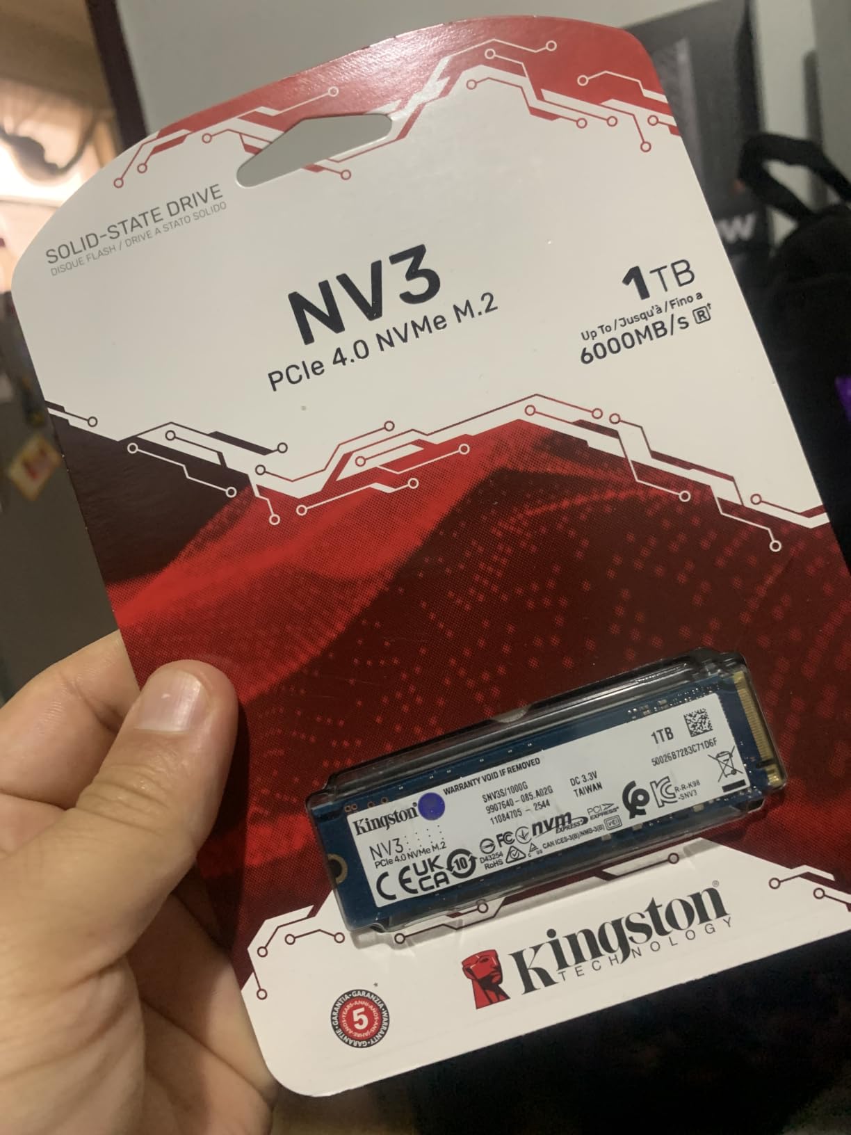 Kingston NV3 4TB M.2 2280 NVMe SSD | PCIe 4.0 Gen 4x4 | Up to 6000 MB/s | SNV3S/4000G customer photo 1