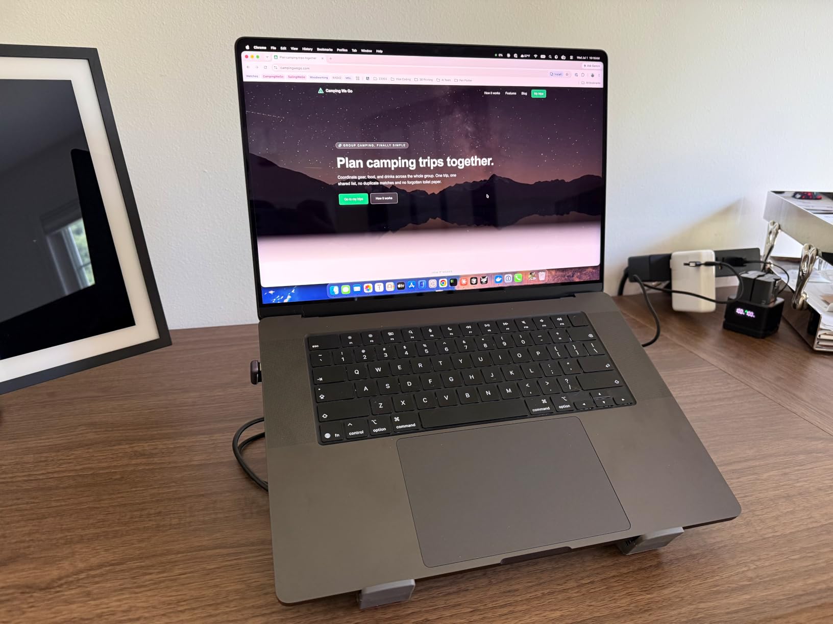 Laptop Stand with Docking Station, 8 in 1 USB C Hub HDMI Portable Laptop Stand for Desk with USB Ports, Multiport USBC Dock Stands Foldable Adjustable Computer Riser Holder Dongle for MacBook customer photo 2