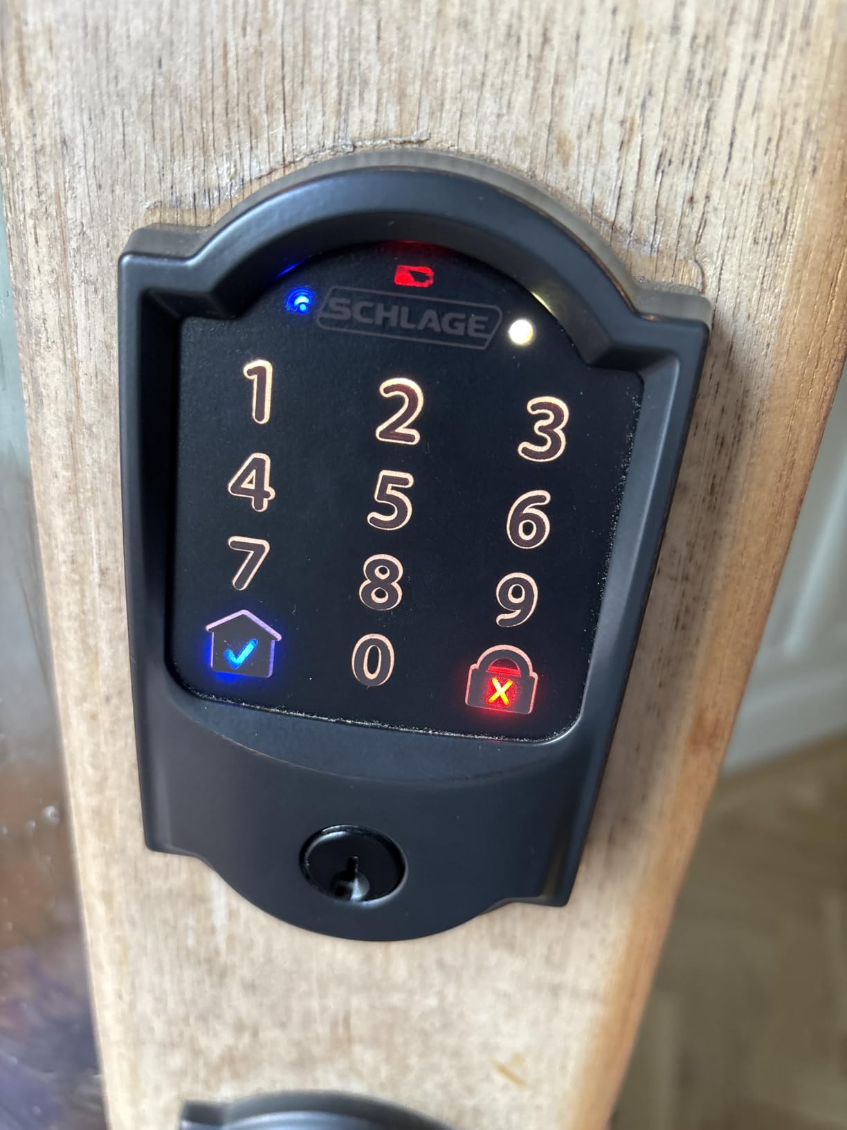 Schlage Arrive Smart WiFi Deadbolt Lock with Camelot Trim, Satin Nickel customer photo 2