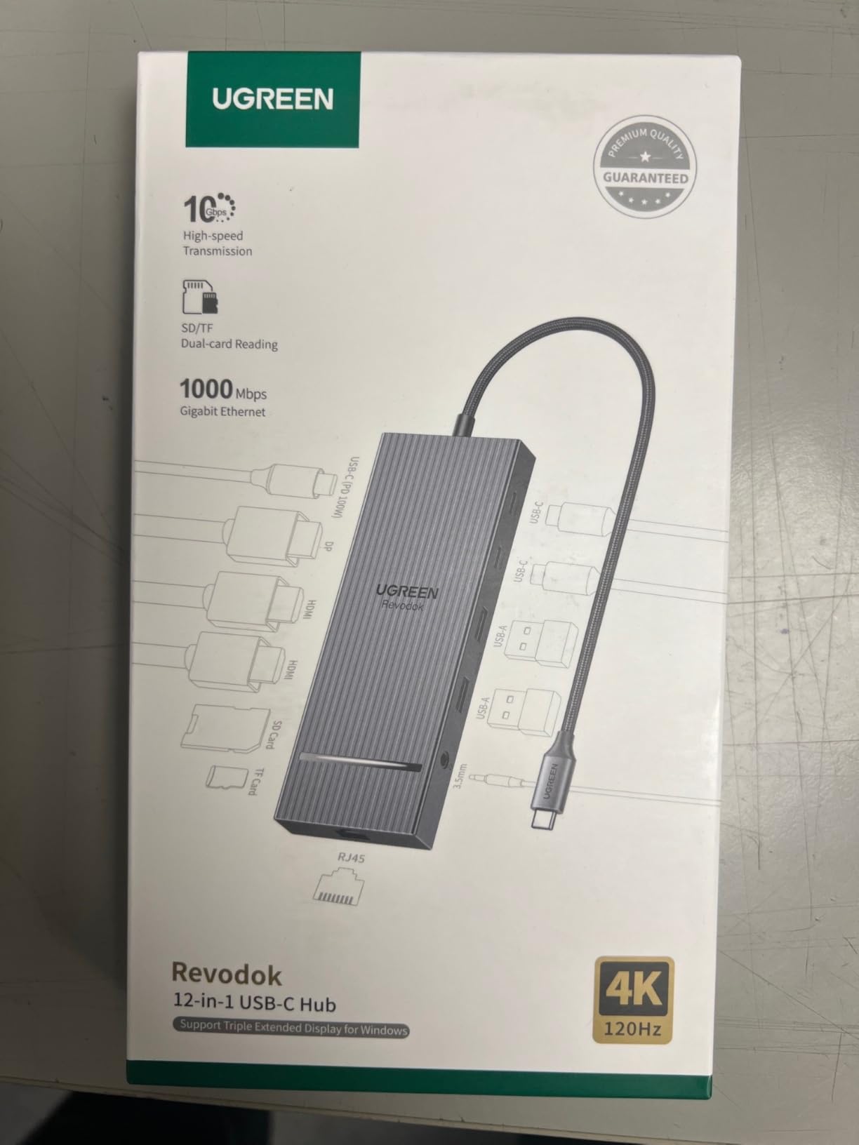 UGREEN USB C Docking Station Triple Monitor 4K, 12-in-1 Dock with 2xHDMI+DP | 2x10Gbps USB-C, 2xUSB-A, 100W PD, SD/TF 3.0, 1G Ethernet, 3.5mm Audio, Revodok Pro 3121 USB-C Hub Adapter, macOS Mirrors Only customer photo 1