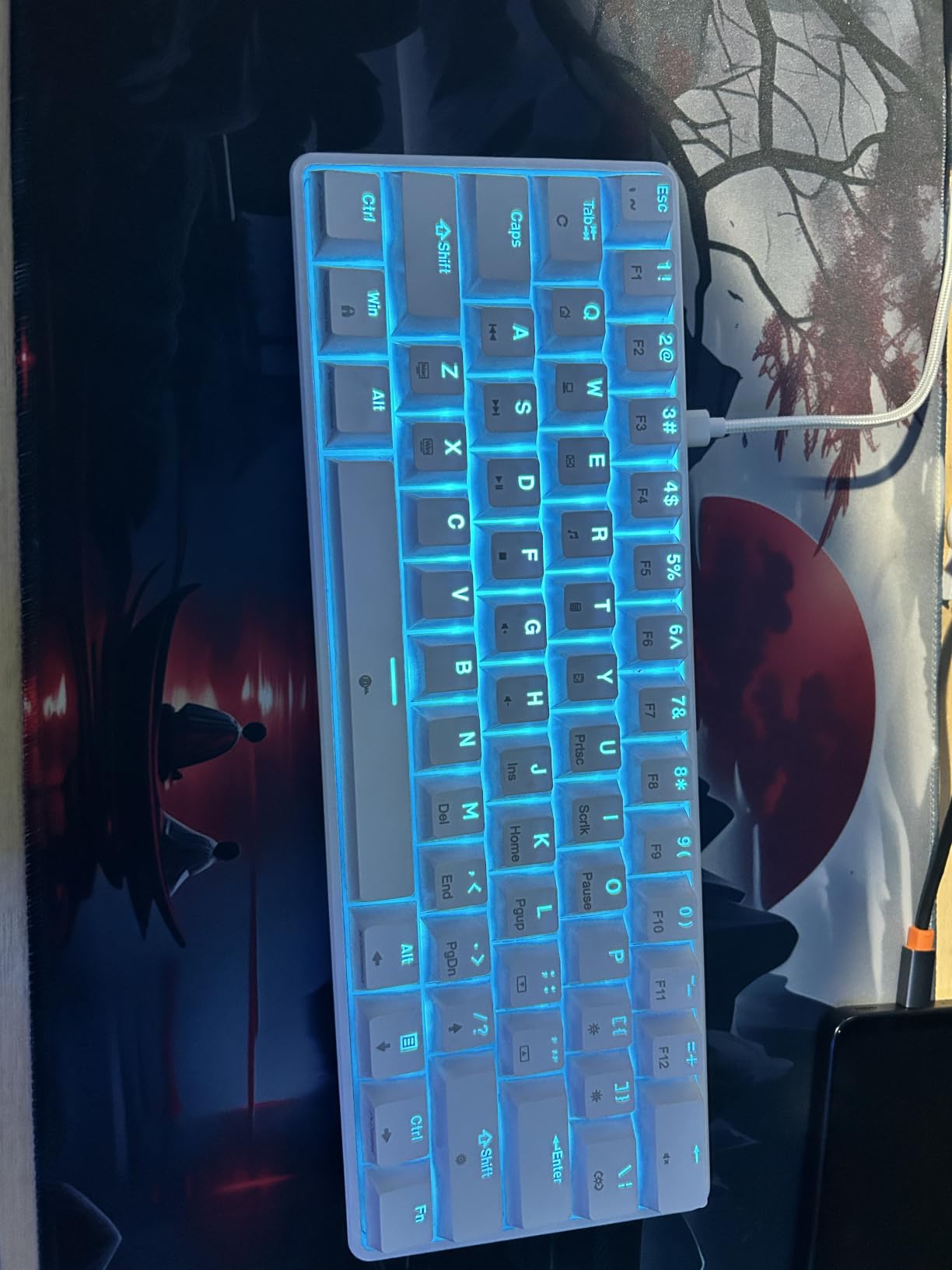 TMKB 60% Mechanical Gaming Keyboard, Red Linear Switch, Wired, White customer photo 1