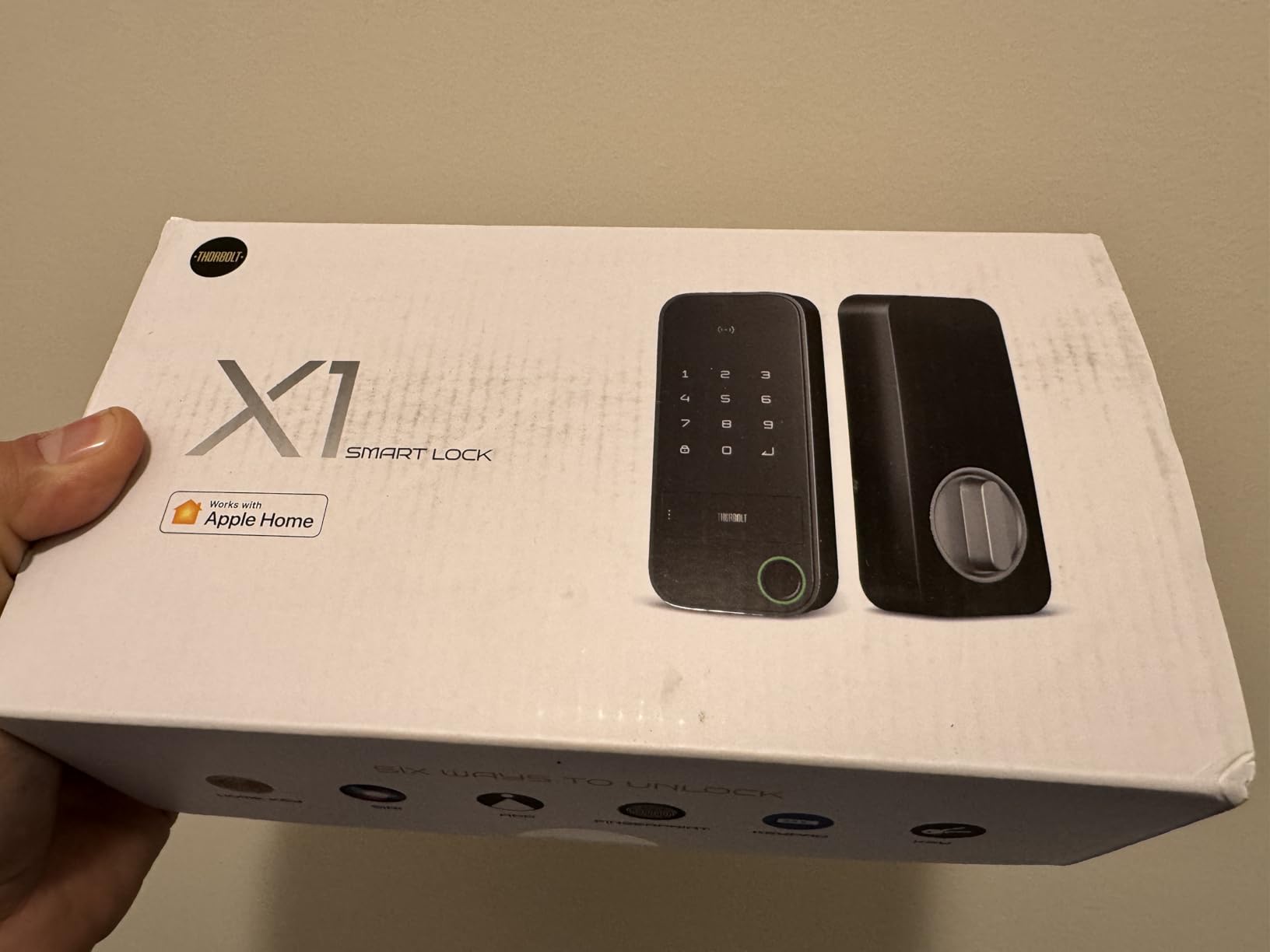 ThorBolt X1 Smart Keyless Entry Fingerprint Door Lock with Keypad, Black | With Apple Home Key, 8x AA Alkaline Batteries, 6 Ways to Unlock, Works with HomeKit Over Thread, IP65 Weatherproof customer photo 2