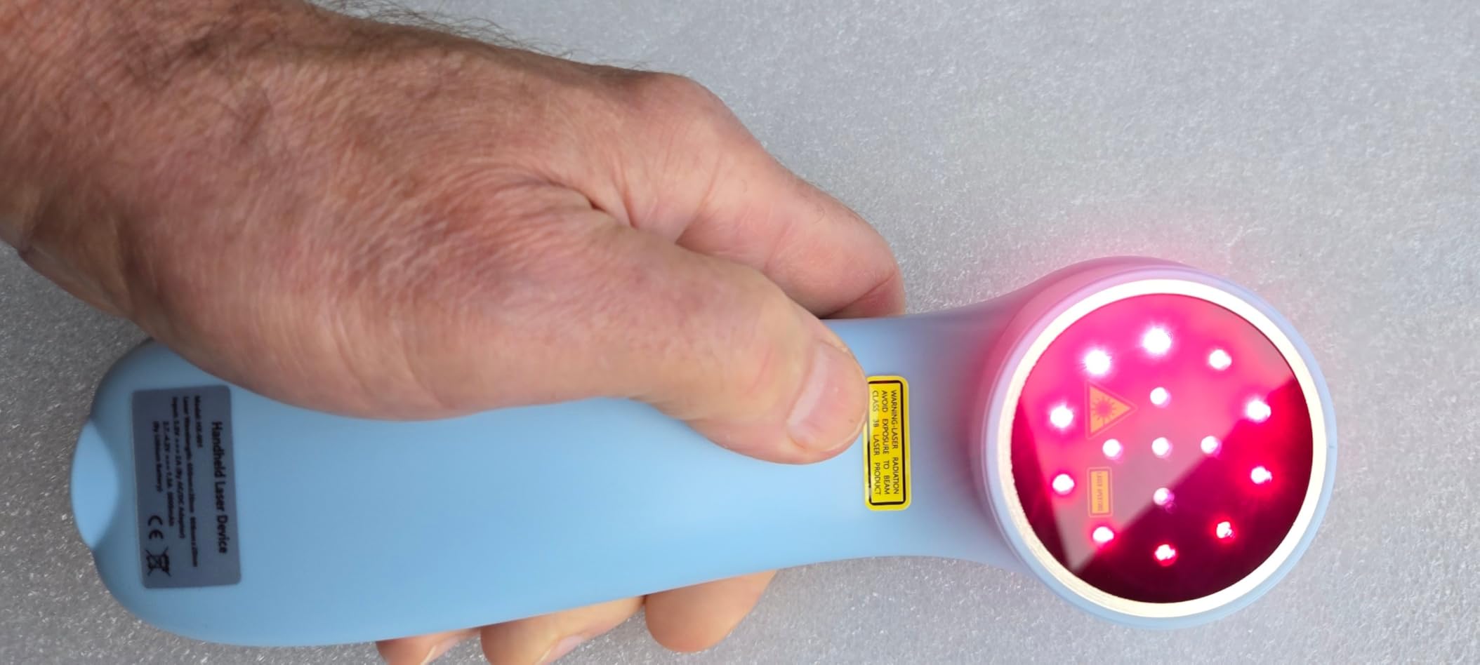 LLLT Cold Laser Therapy Device with Protective Cover, 5 * 808nm & 10 * 650nm Human/Vet Handheld Infrared Red Light Therapy, Pet Dogs Treatment Device for Muscle Pain Relief & Improve Healing(White) customer photo 1