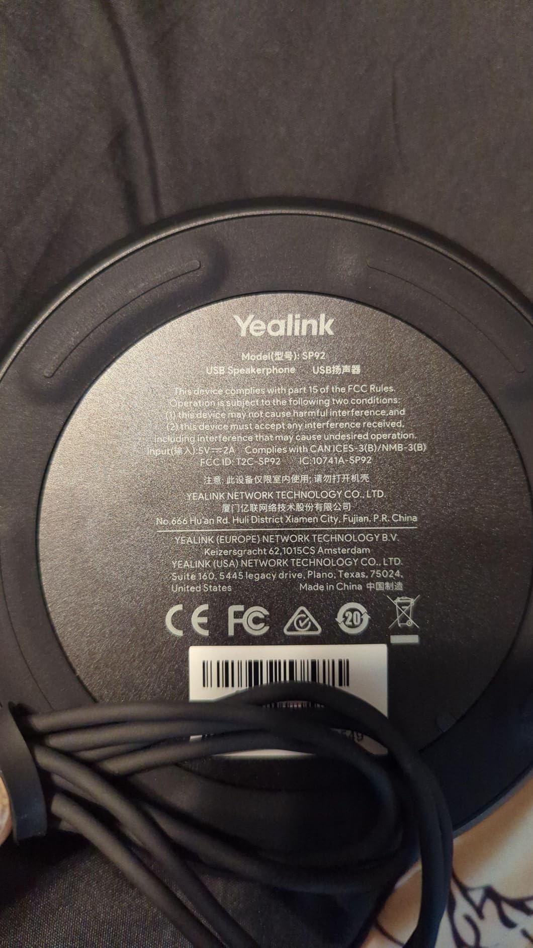 Yealink SP92 Conference Speaker and Microphone Teams Certified Mic with AI Noise Cancelling, 20H Call Time, USB Speakerphone for Small Meeting Room customer photo 1