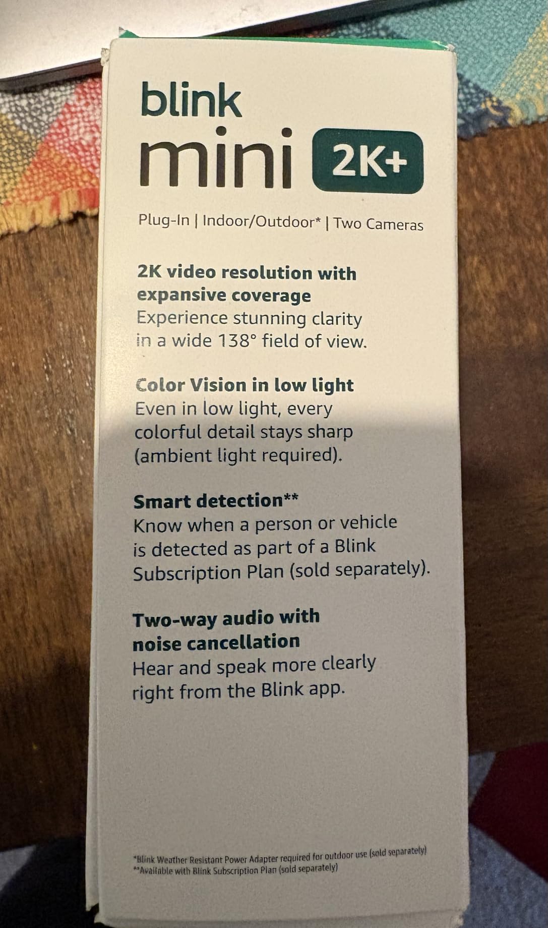 Blink Mini 2K+ (newest model) - Plug-in Home & Pet Indoor Security Camera with 2K video resolution, night vision, enhanced audio, motion detection - 1 camera (White) customer photo 1