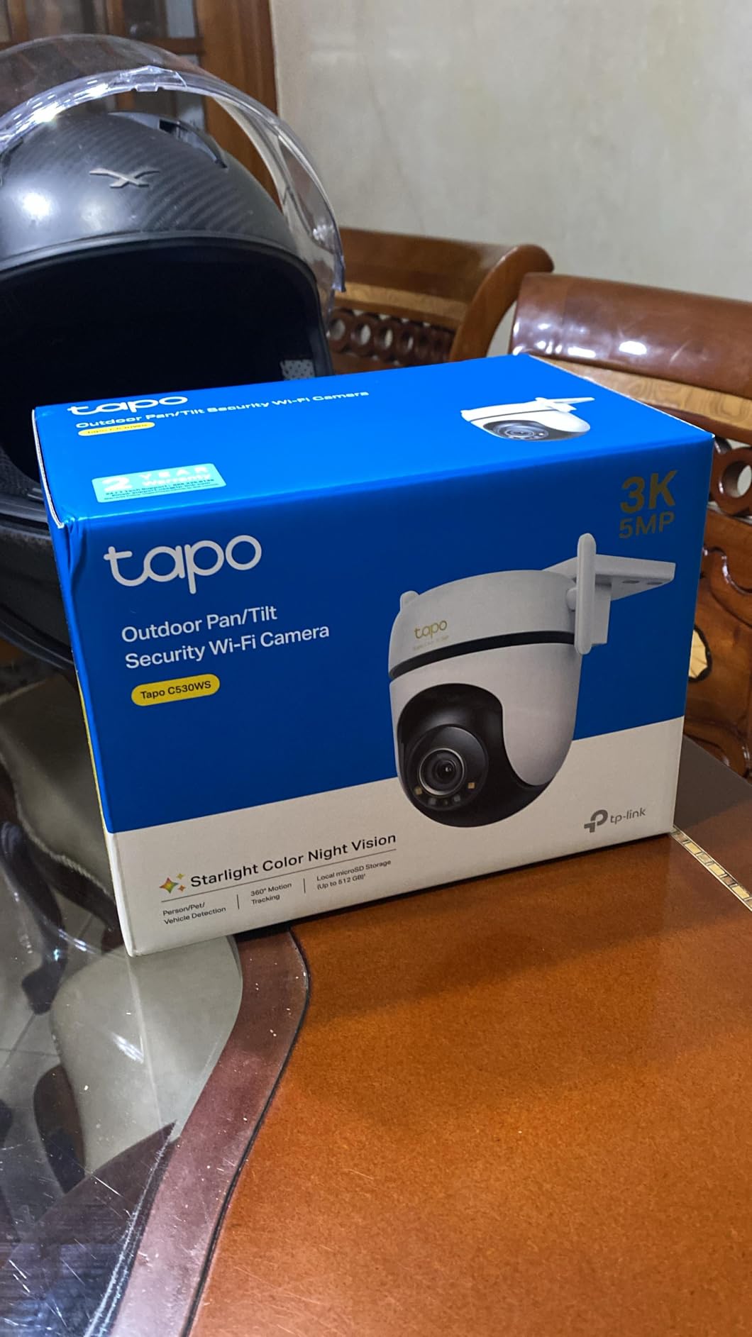 Tapo 3K+ Outdoor Pan/Tilt Security Wi-Fi Camera, C530WS, Wired | 360° View, Free Person/Vehicle Detection, Starlight Color Night Vision, IP66, Sound&Light Alarm, Works w/Alexa & Google Home customer photo 1