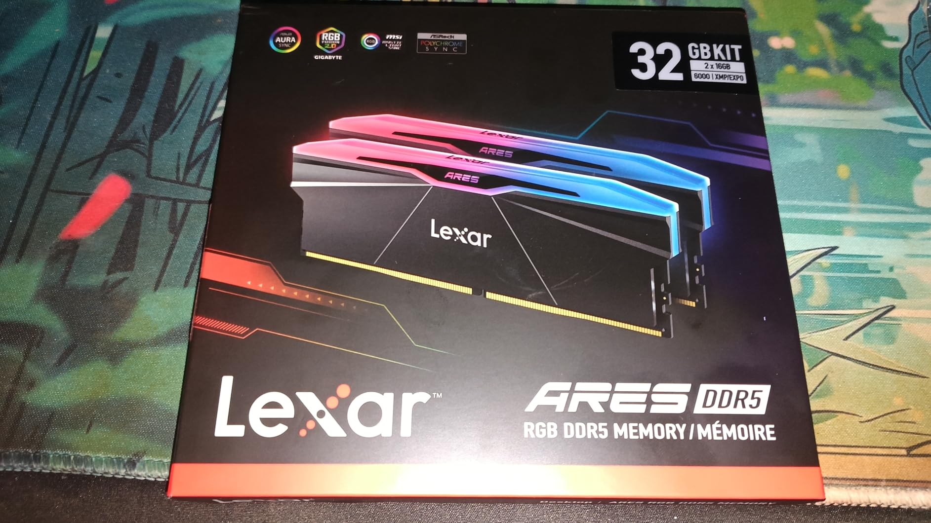 Lexar ARES Gen2 RGB DDR5 RAM 32GB Kit (2x16GB) 6000MHz CL30, 288-Pin UDIMM Desktop Memory, PC Gaming Computer Memory, for Intel XMP 3.0/AMD EXPO/CL30-38-38-76/1.4V (LD5U16G60C30BR-RGD) customer photo 1