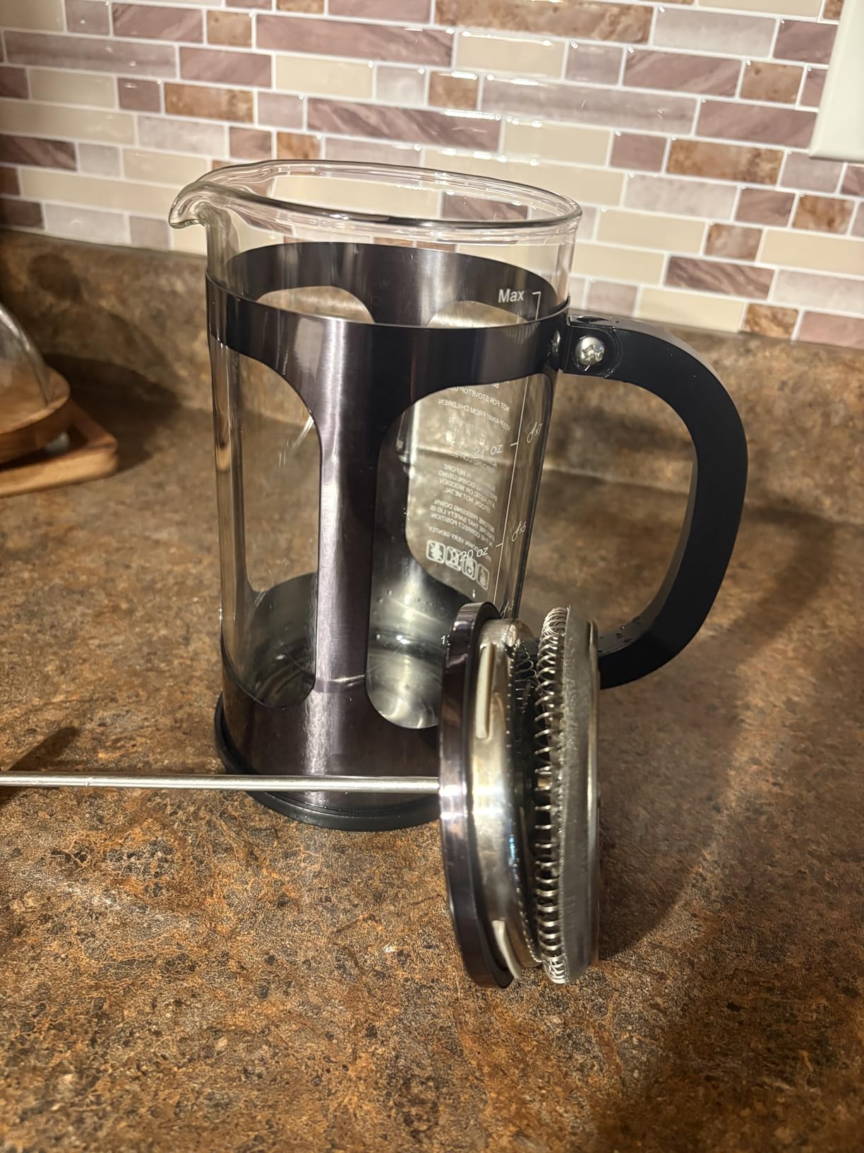 Veken French Press Coffee Maker, No Plastic Touching Cafe, 34oz 1L Cafetera | Thickened Glass Stainless Steel Brewer, Cold Brew Pot for Kitchen, Travel, Camping, Tea, Gifts, Bar Accessories, Decor, Dark Pewter customer photo 1