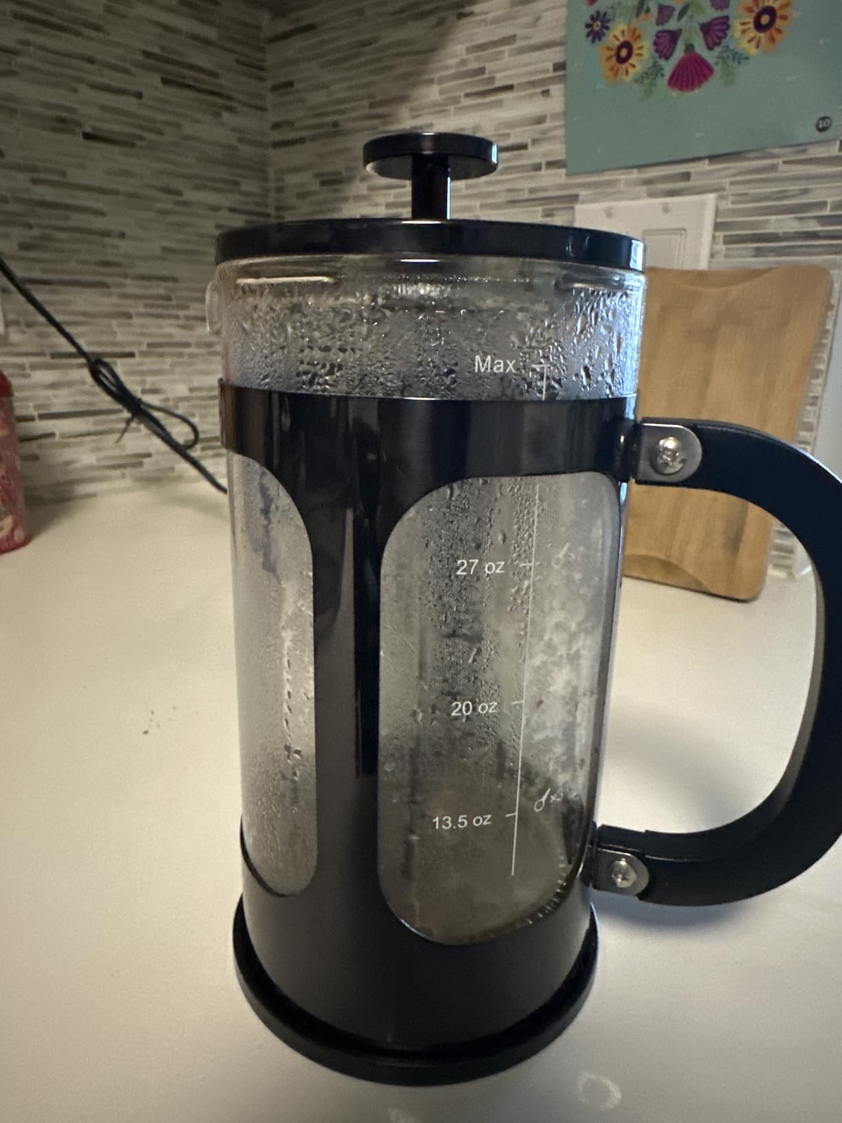 Veken French Press Coffee Maker, No Plastic Touching Cafe, 34oz 1L Cafetera | Thickened Glass Stainless Steel Brewer, Cold Brew Pot for Kitchen, Travel, Camping, Tea, Gifts, Bar Accessories, Decor, Dark Pewter customer photo 2