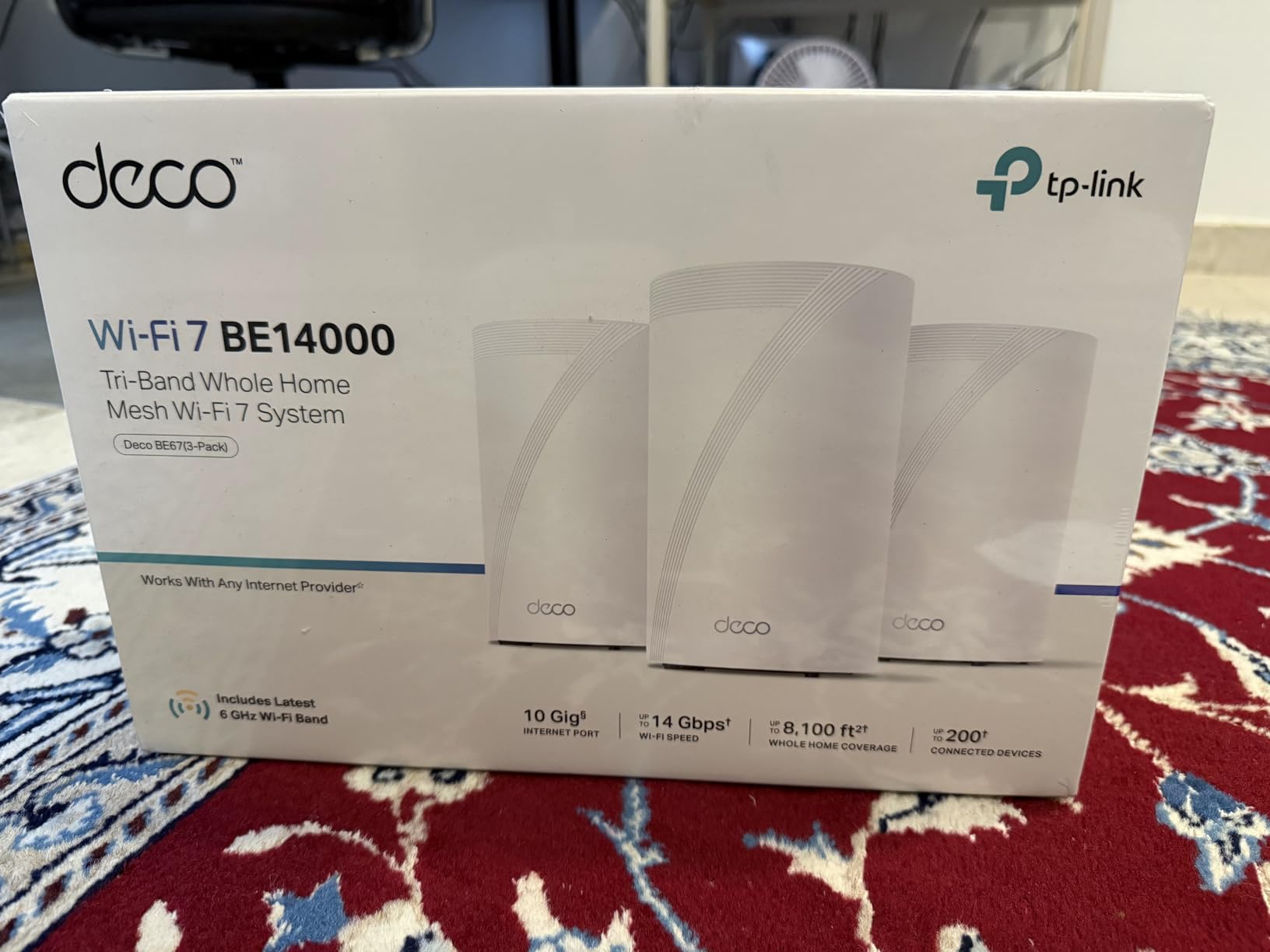 TP-Link Deco 7 Pro BE14000 Tri-Band Wi-Fi 7 Whole Home Mesh System | 8-Stream 14 Gbps | 10 WAN/LAN Port | Up to 8100 Sq.ft, 200 Devices Capacity | 320 MHz, HomeShield, AI-Roaming (BE67 3-Pack) customer photo 2