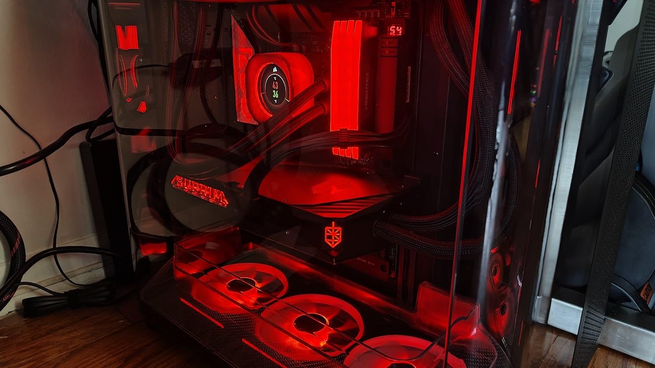 CORSAIR AIR 5400 RS-R ARGB Triple-Chamber Mid-Tower Panoramic PC Case - 3X Pre-Installed Reverse-Rotor RS120-R ARGB Fans, Low-Noise, High Airflow Ducts, Reverse Motherboard Support - Black customer photo 2