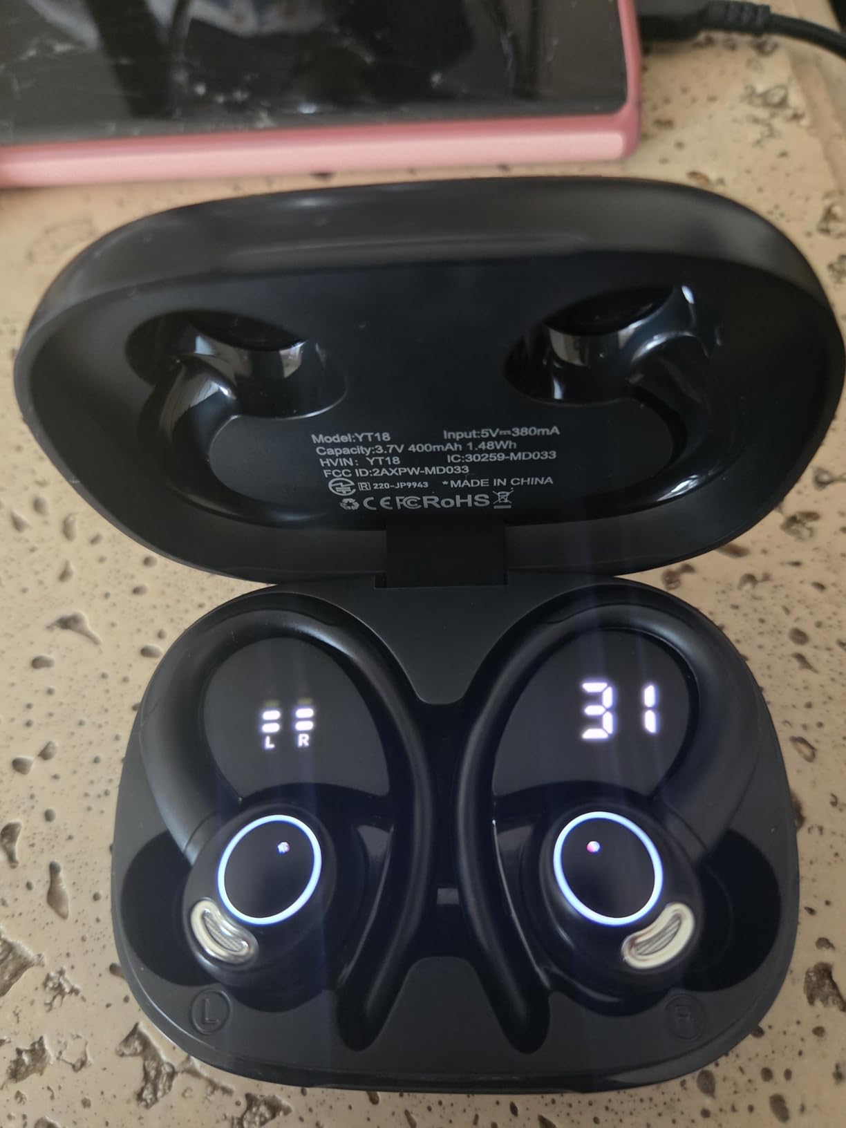Wireless Earbuds, Bluetooth 5.4 Headphones Sport Over Ear Buds With ENC Mic | Noise Cancelling, 48H, Wireless Earphone With Earhooks, Stereo Deep Bass, IP7 Waterproof ear bud for Workout Running, Black customer photo 1