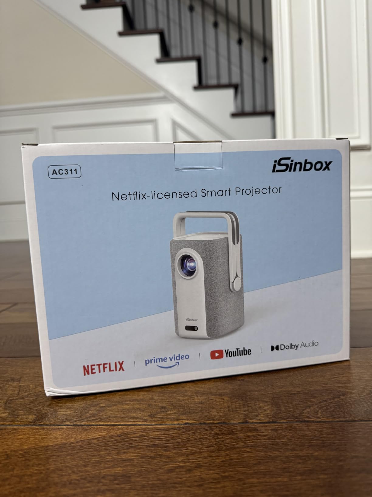 iSinbox Short Throw Projector 4K, Now with Netflix, Auto Focus, 40W Dolby | 1080P Portable Projector with Dual-Mode Stand, HDR10+, AirPlay, Outdoor Movie Projector for Bedroom/Home Theater/Camping customer photo 2