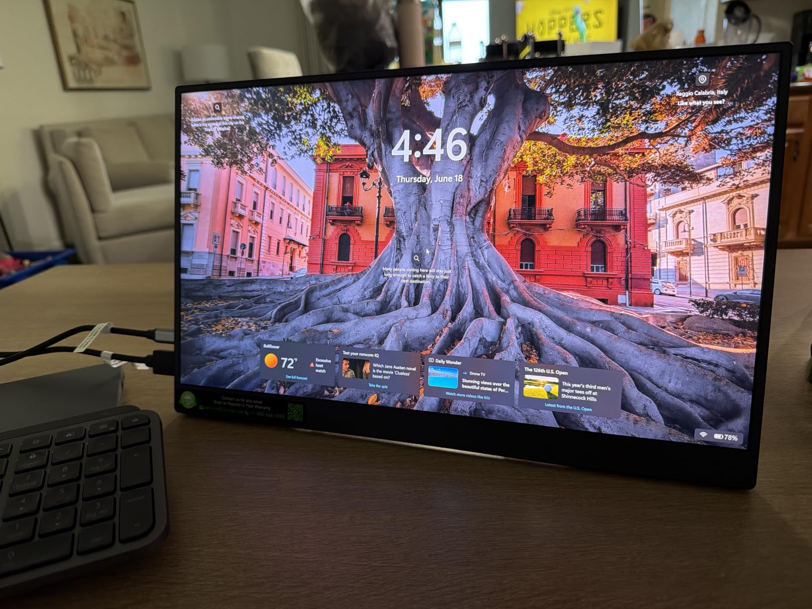 cocopar Portable Monitor 15.6 Inch 4K UHD 60Hz 145% sRGB Travel Monitor with Speaker HDMI USB-C Second Screen for Laptop MacBook Surface PC Xbox PS4/5, VESA Mountable, with Kickstand customer photo 2