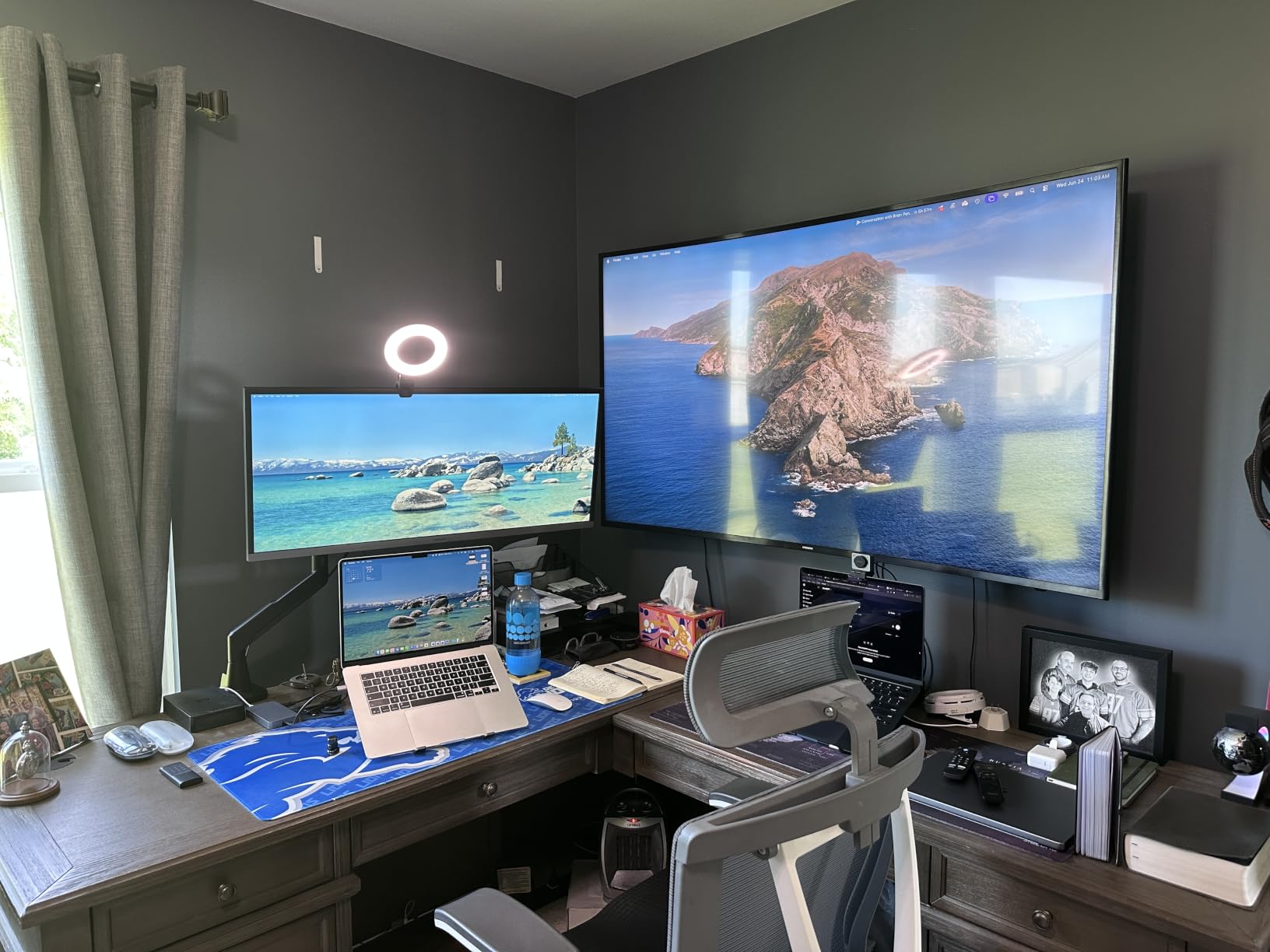 WALI Ultrawide Single Monitor Arm for 17-49 inch Curved Screen, up to 33lbs | Heavy Duty Monitor Desk Mount, Full Motion with Tilt, Swivel, Rotation, C-Clamp/Grommet Base, VESA 75/100mm (GSM001XLN) customer photo 1