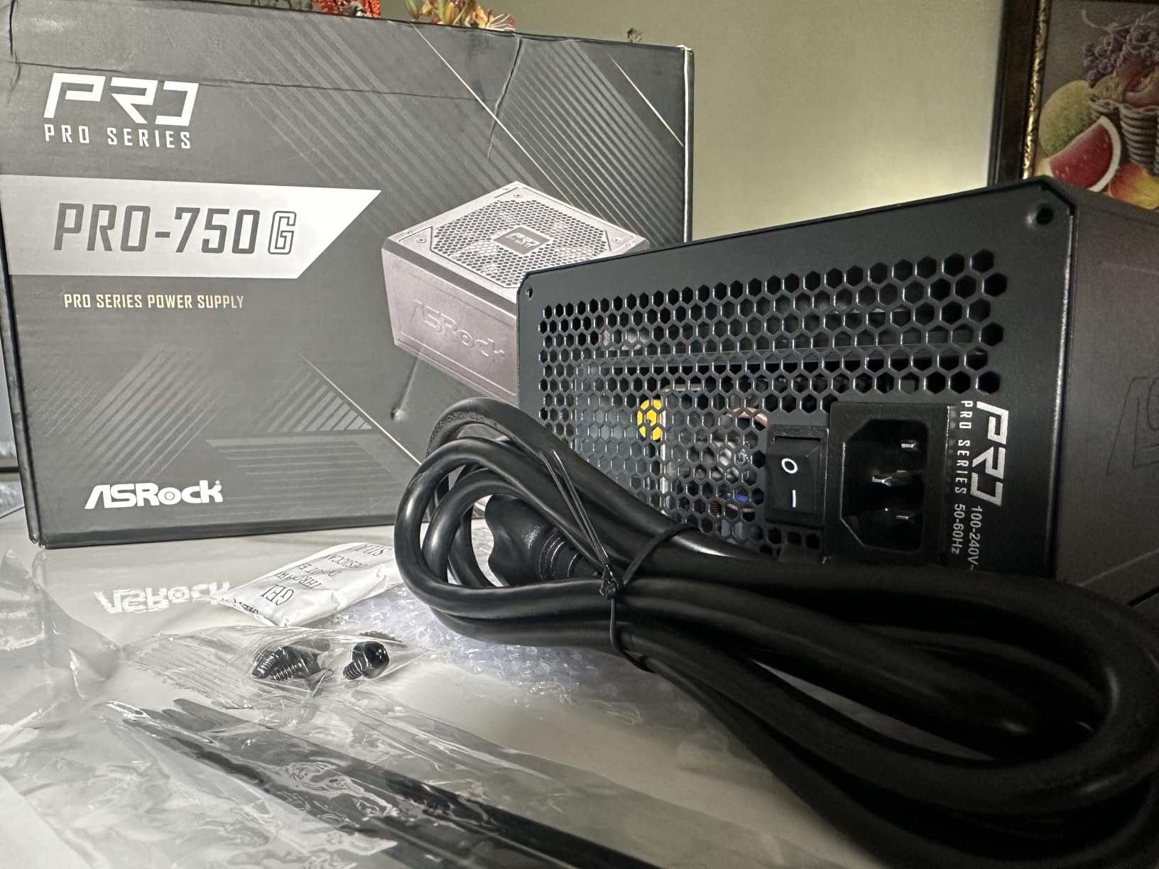 ASRock PRO 750G Power Supply - 750W 80 Plus Gold Certified, ATX 3.1 & PCIe 5.1 Ready, Native 12V-2x6 Connector, 120mm Low-Noise Fan, 3-Year Warranty customer photo 1