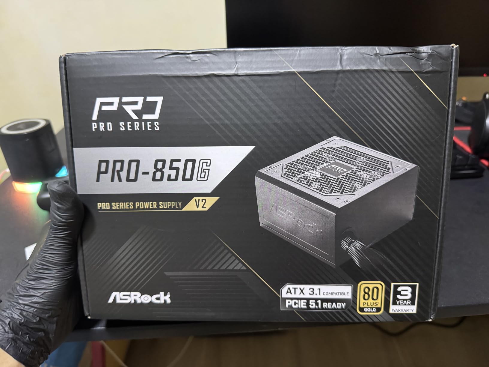 ASRock PRO 850G Power Supply - 850W 80 Plus Gold Certified, ATX 3.1 & PCIe 5.1 Ready, Native 12V-2x6 Connector, 120mm Low-Noise Fan, 3-Year Warranty customer photo 2