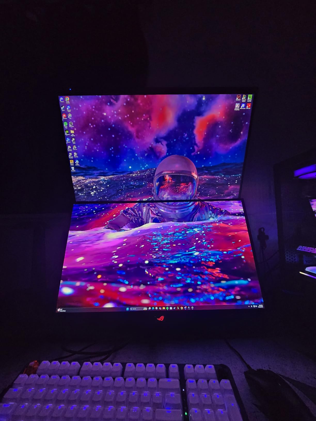 ASUS ROG XG27AQDMGR 27 Inch 1440p 240Hz Glossy OLED HDR Gaming Monitor | 0.03ms, OLED Care Pro, TrueBlack Glossy, Neo Proximity Sensor, ELMB Sync, DisplayHDR 400, DCI-P3 99%, for PS5 and Xbox customer photo 1