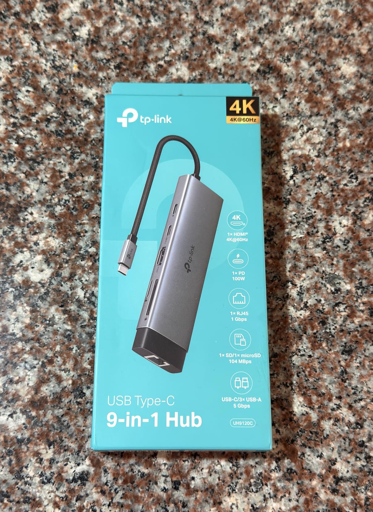 TP-Link USB C Hub 9-in-1 Multiport Adapter UH9120C | 4K@60Hz HDMI, 1x1G ethernet, SD & microSD, 100W Power Delivery, 1xUSB-C + 3xUSB-A Data Ports | 5Gbps High-Speed Splitter for MacBook & More customer photo 2
