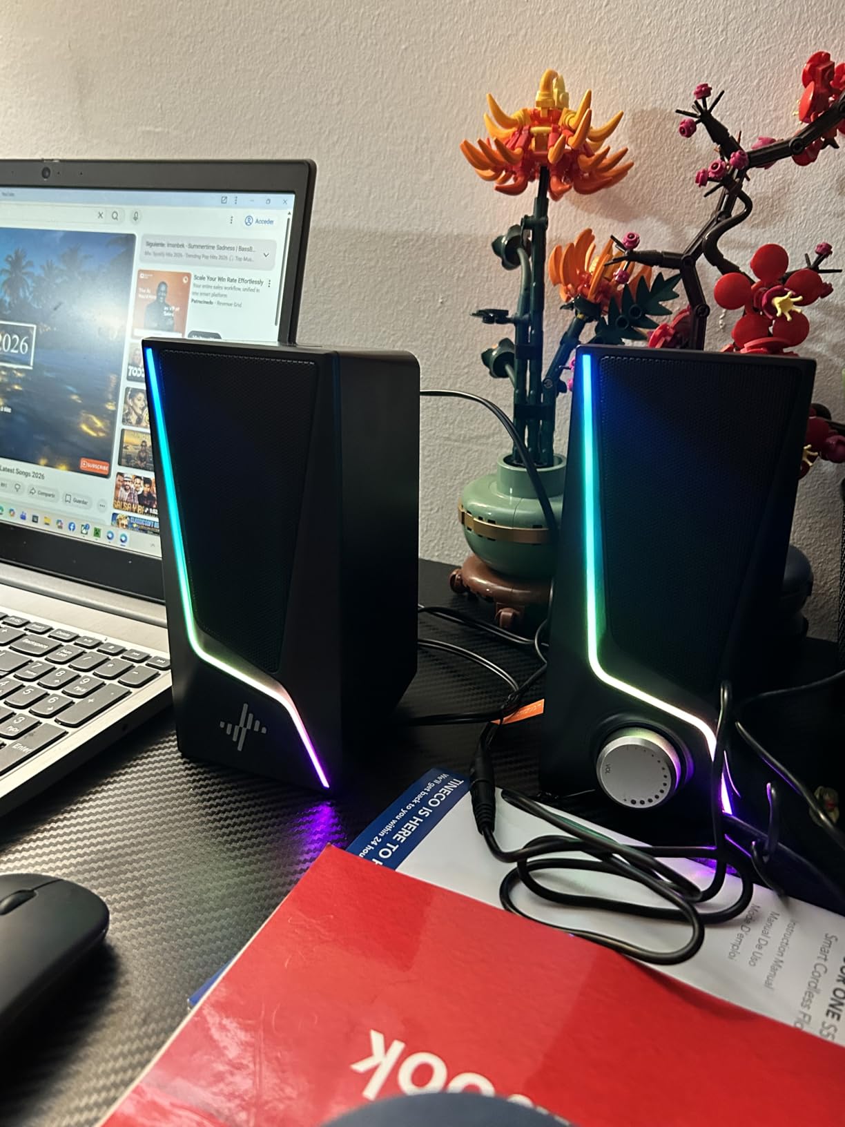 Nylavee Computer Speakers with Subwoofer, 2.1 PC Speakers, Bluetooth 5.4 | 8 Lighting Modes, 60W Peak Power, AC Adapter Powered with USB/USB-C and 3.5mm AUX Inputs for Desktop PCs and Monitors customer photo 2