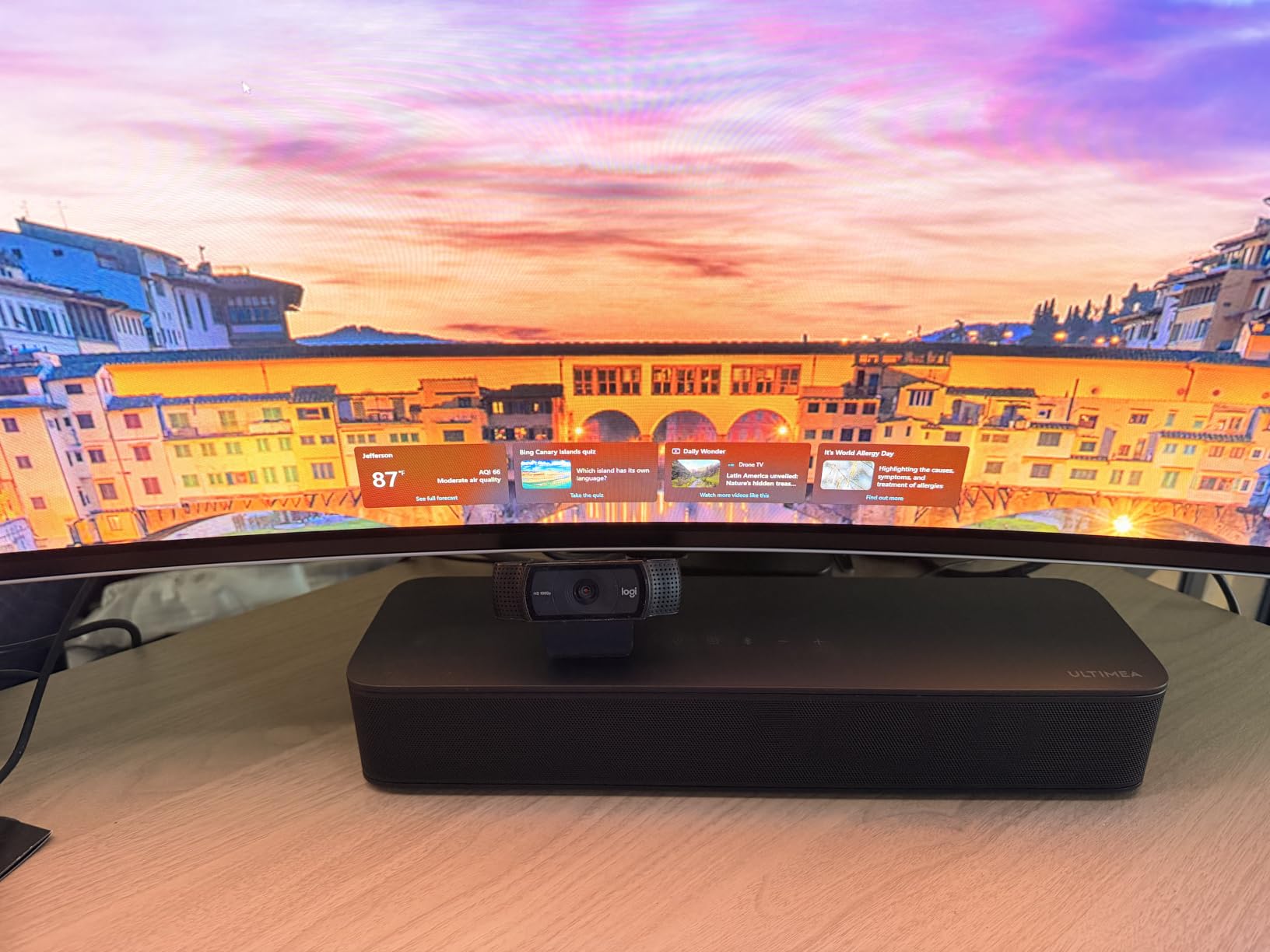 ULTIMEA 2.1ch Surround Sound Bar for TV, Built-in Subwoofer, App Control | Peak Power 132W, 16 Inches Bluetooth 5.4 TV Speakers, for PC, All-in-one, Opt/AUX/Wall Mount, Poseidon M20 Pro customer photo 1