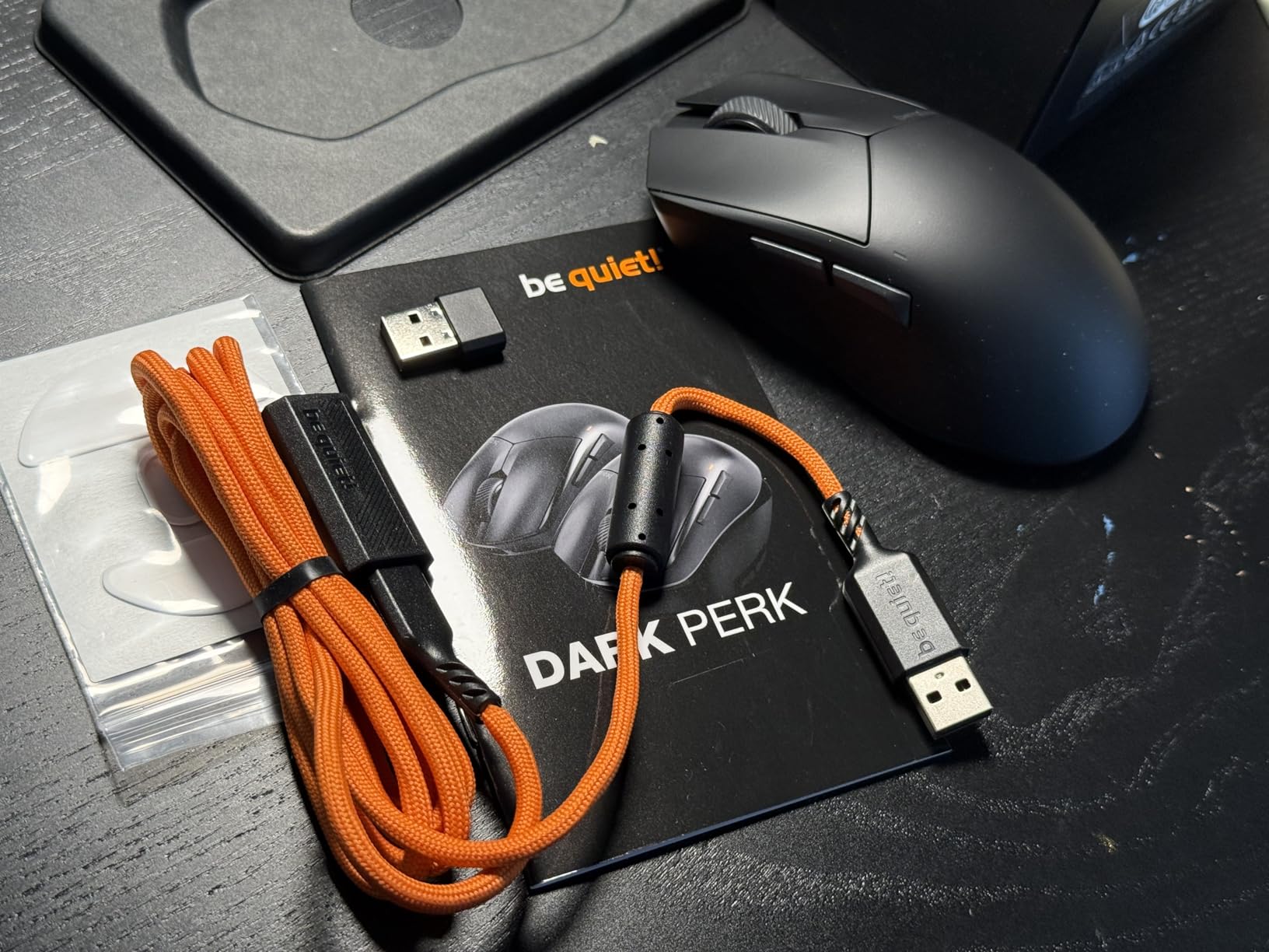 be quiet! Dark Perk Ergo PC Gaming Mouse, 55g Lightweight, 32,000 DPI | Ultra-Long Wireless Battery Life, 8,000Hz Polling Rate, PixArt PAW3950 Sensor, Optical 70m switches, 100% PTFE Glide Skates customer photo 1