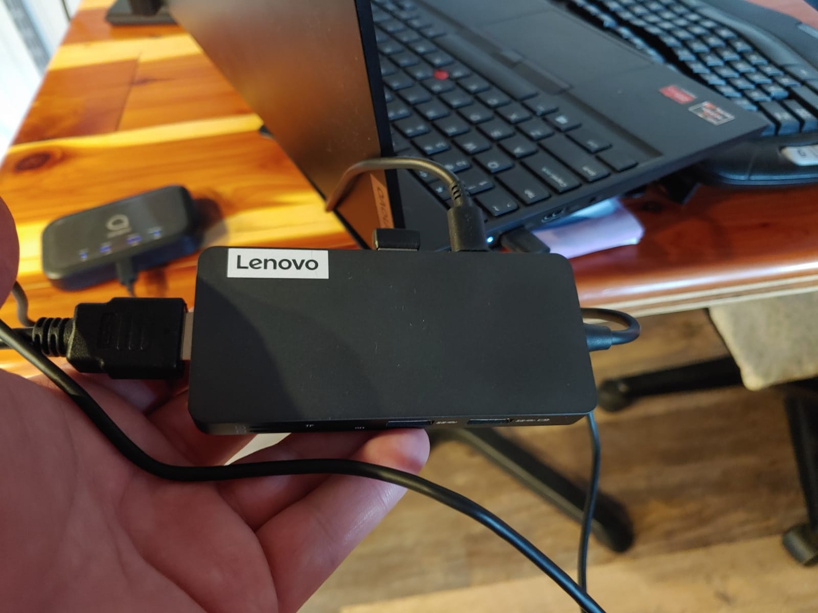 Lenovo USB-C 5-in-1 Travel Hub, 90W Power Delivery, 4K 60Hz HDMI, Dual USB-C and USB-A Ports, Plug and Play, Compact, Silver Grey customer photo 2