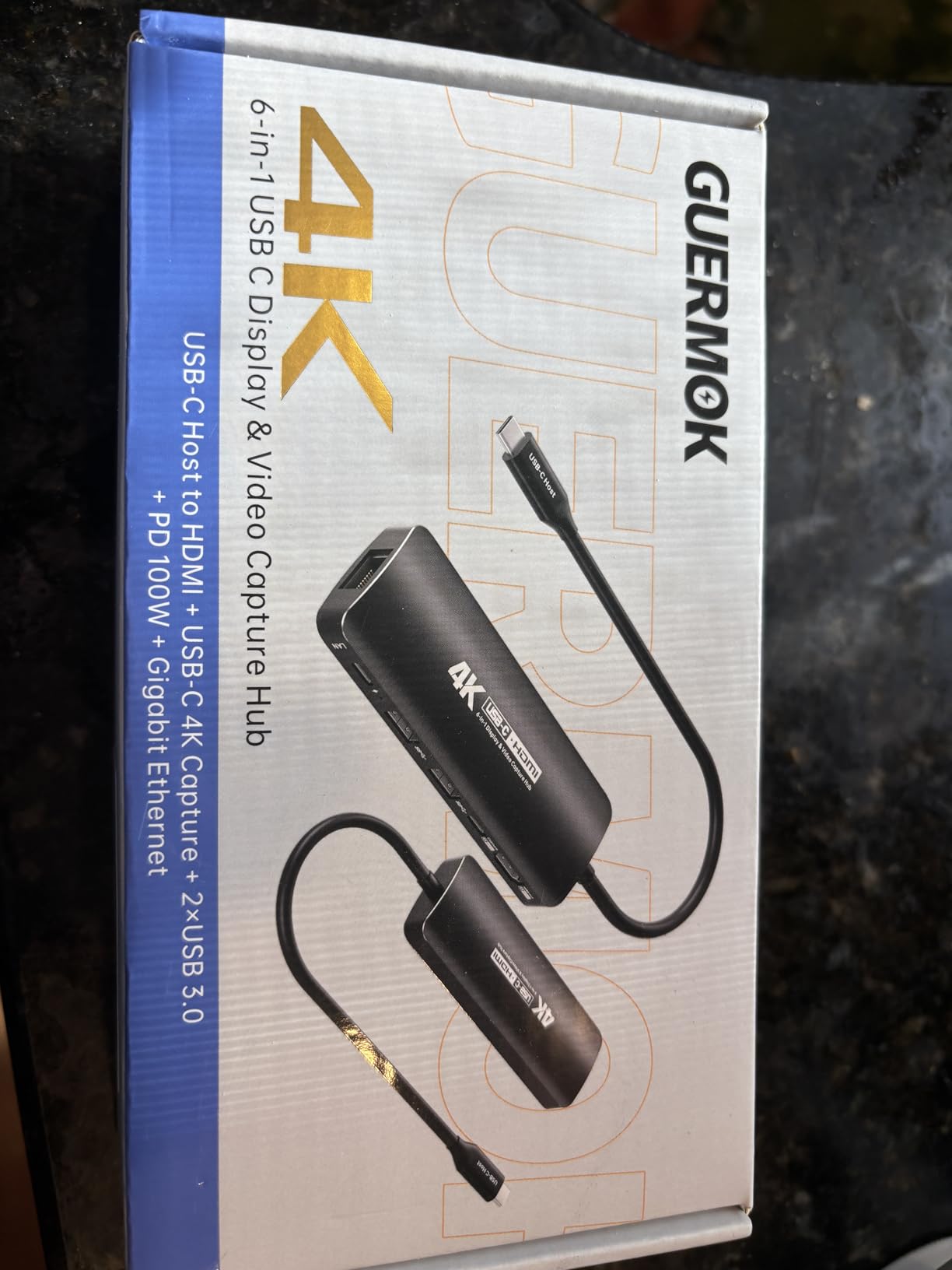 Guermok USB-C Capture Card Dock for Switch 2 & Steam Deck, 4K60 & 1080P120 | 4K@60 FPS HDMI Display & USBC Video Capture for OBS, PD100W, Ethernet, USB 3.0 Hub for Gaming Handhelds & Broadcast (Black) customer photo 2