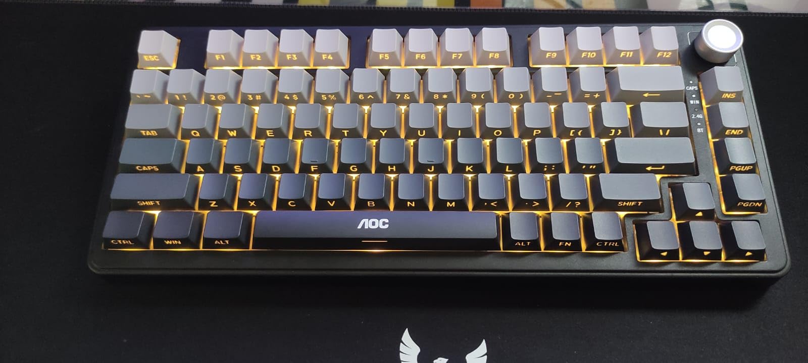 AOC GK330 75% Wireless Mechanical Gaming Keyboard, Hot-Swappable 3-Mode RGB | BT/2.4GHz/USB-C Connectivity, Pre-Lubed Reaper Switches, Anti-Ghosting, Gasket Mount and 5-Layer Sound-Dampening Padding customer photo 1