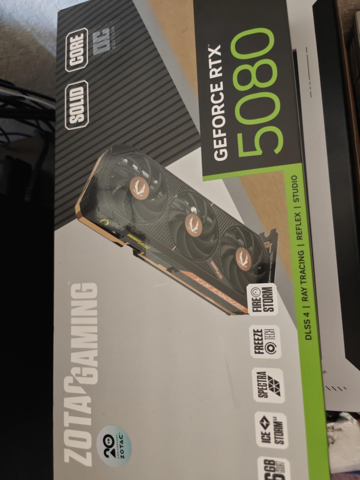ZOTAC Gaming GeForce RTX 5080 Solid CORE OC DLSS 4 16GB GDDR7 256-bit 30 Gbps PCIE 5.0 Gaming Graphics Card, IceStorm 3.0 Advanced Cooling, Spectra RGB Lighting customer photo 2