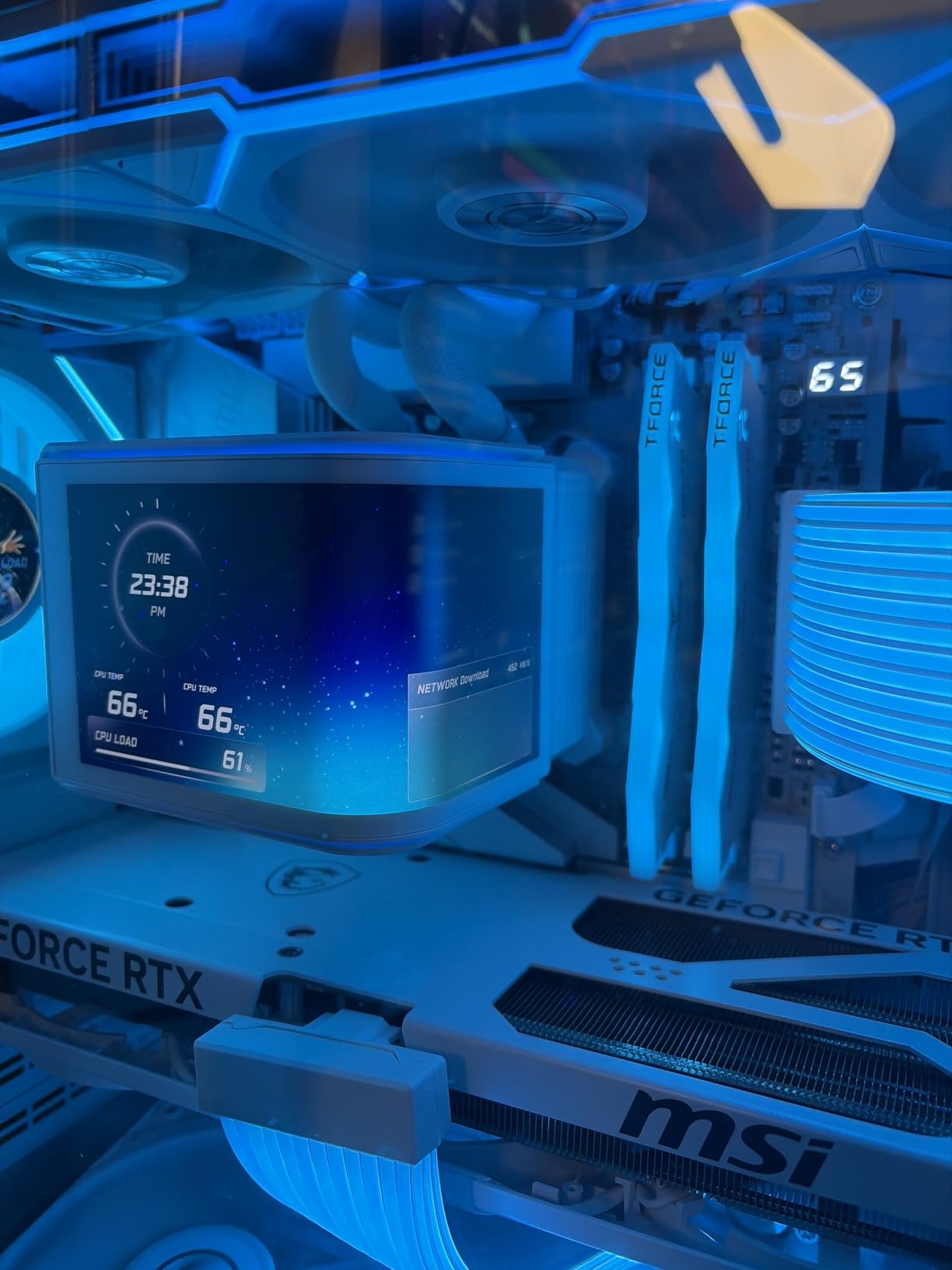 Lian Li Hydroshift II OLED Curved 360 Liquid CPU Cooler, White, 360mm AIO, 3x120mm TL Flex Fans, 6.67