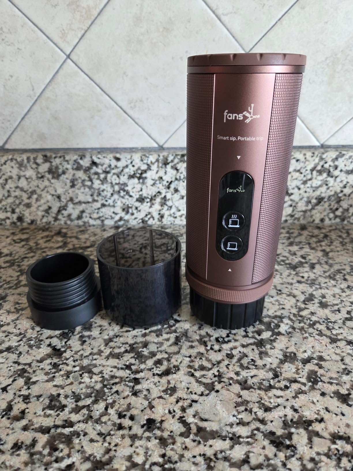 Portable Coffee Machine: Electric Espresso Machine - Portable Coffee Maker for Travel,Camping,Car - Rapid Heating - 8 Cups of Coffee Per Full Charge - Compatible with Nespresso Capsules customer photo 1